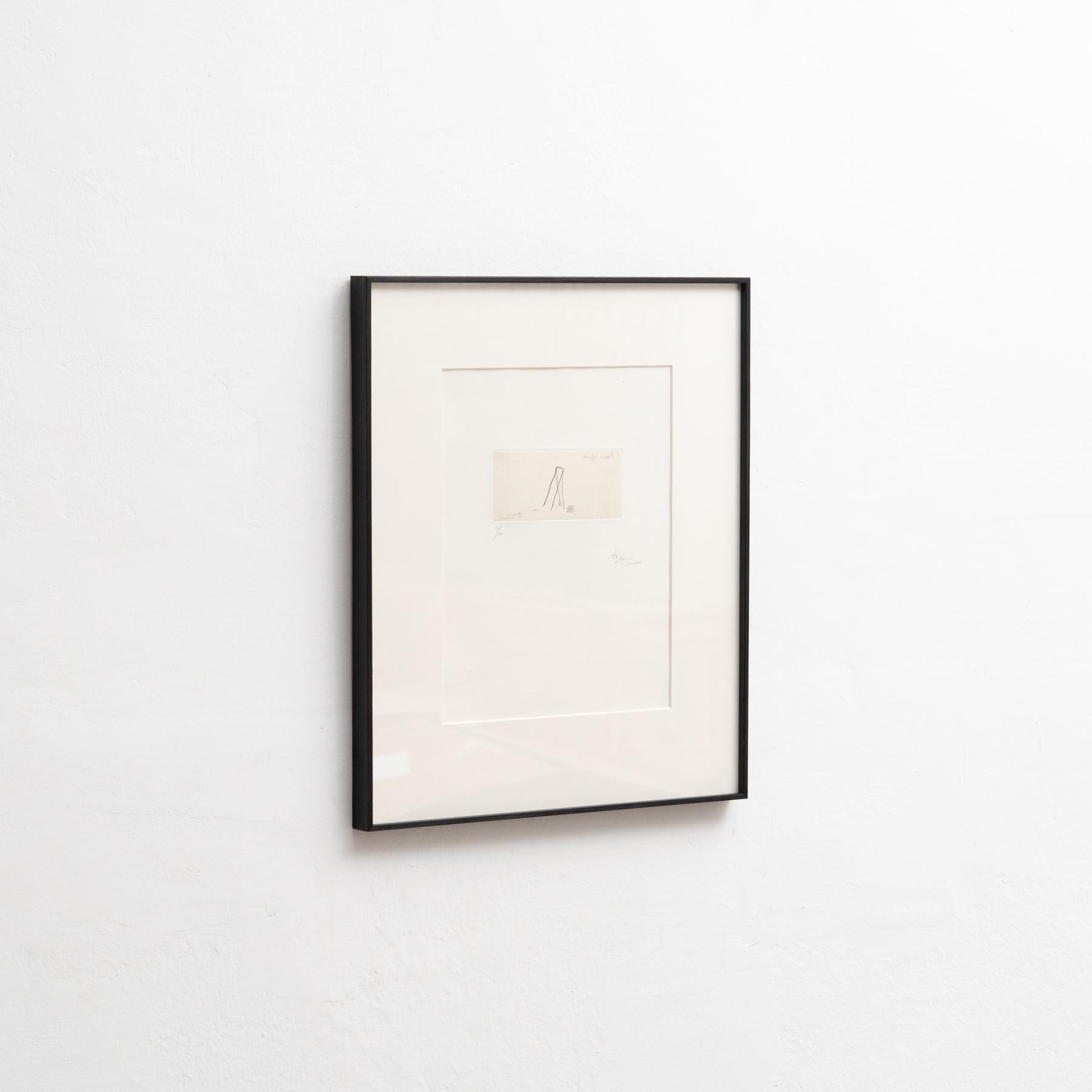 Modern Joan Brossa Framed Etching For Sale