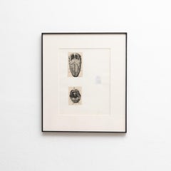 Joan Brossa Gerahmte Lithographie Visuelles Gedicht