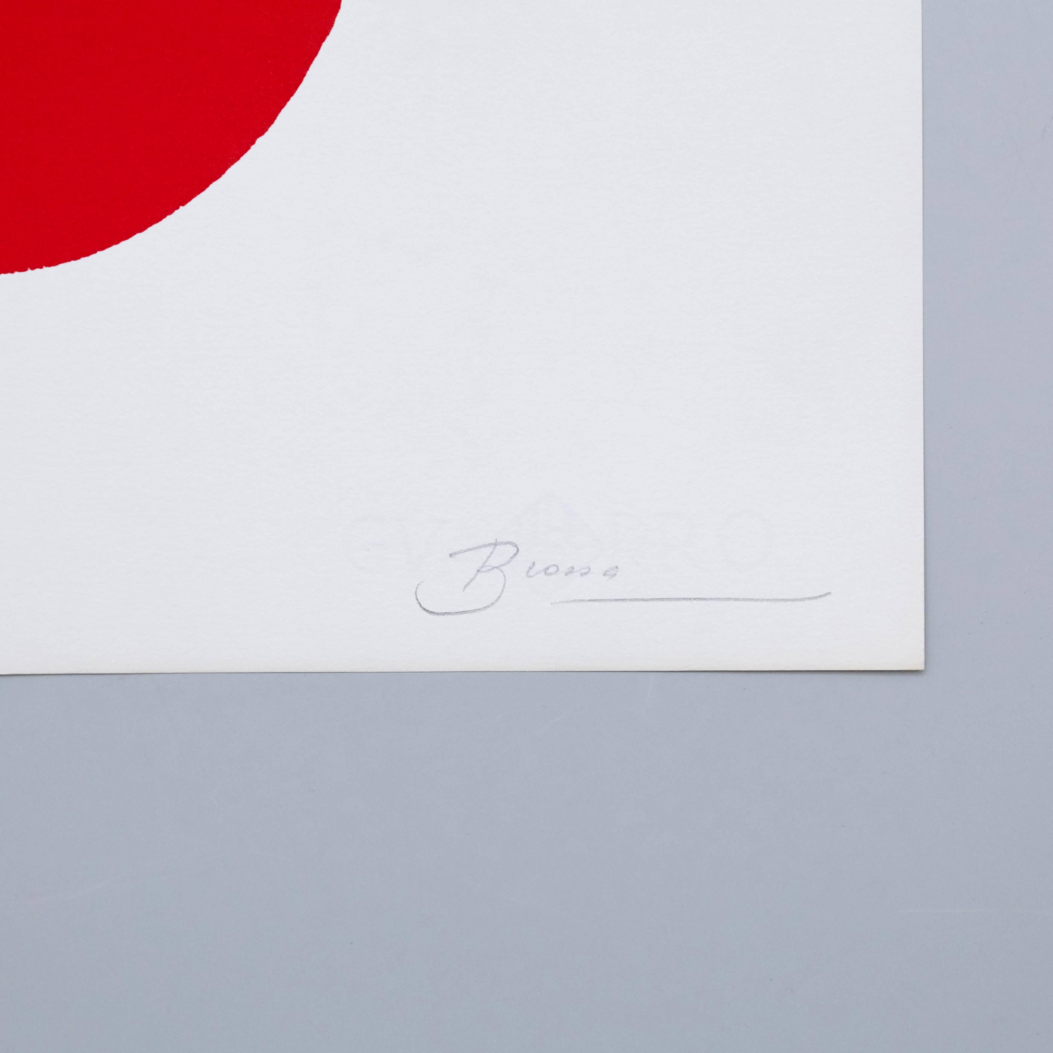 Espagnol Joan Brossa Lithographie surréaliste Poème visuel avec un S rouge, signée, circa 1980 en vente