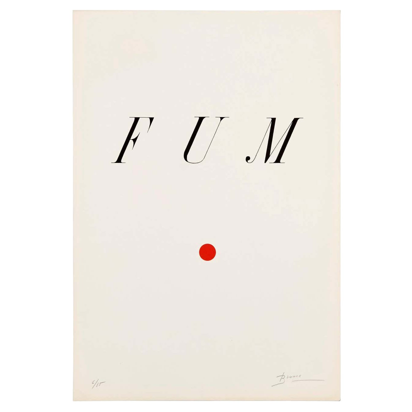 Joan Brossa Lithograph Visual Poem