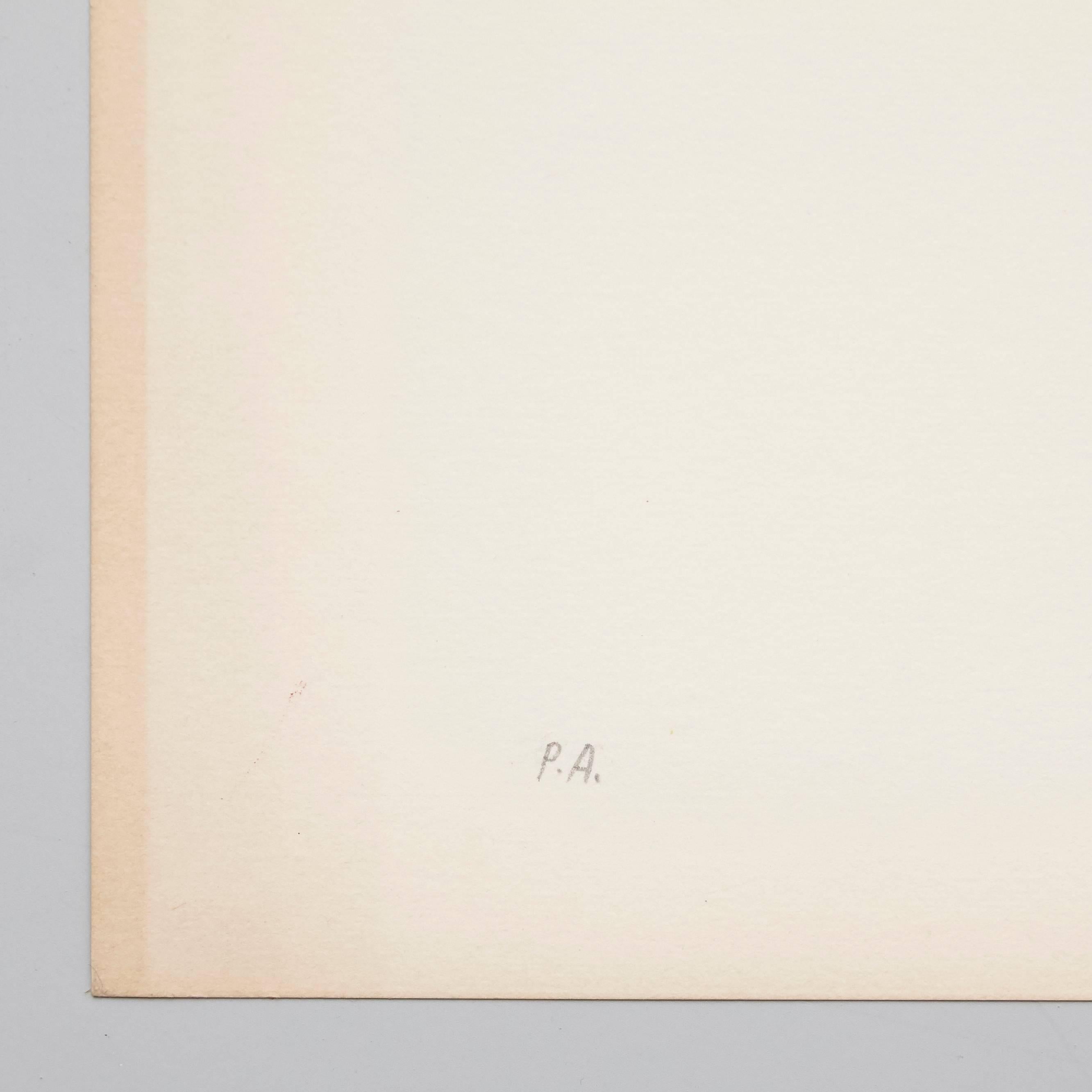Espagnol Lithographie d'un poème visuel signée à la main de Joan Brossa en vente