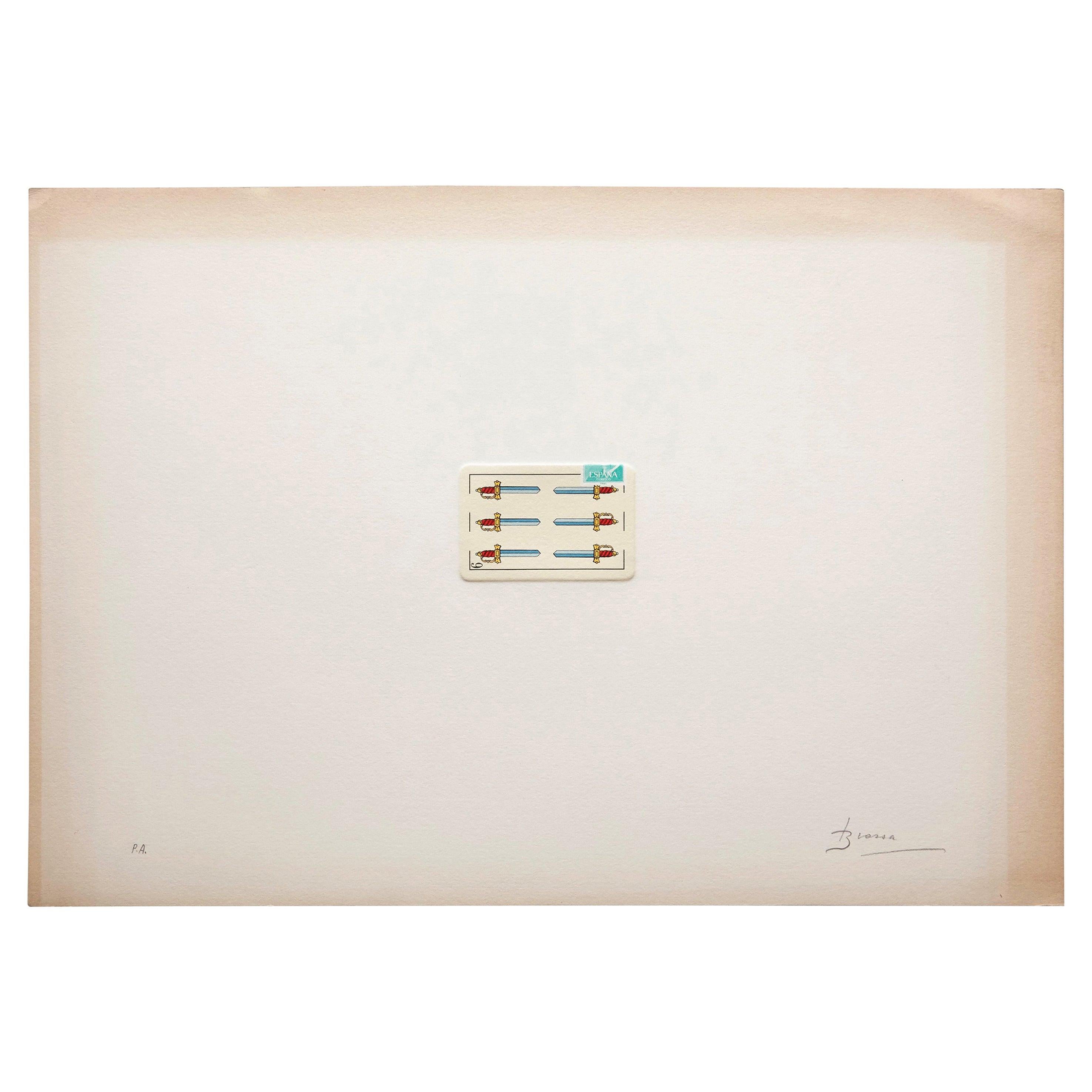 Joan Brossa Litografía Poema visual Firmada a mano