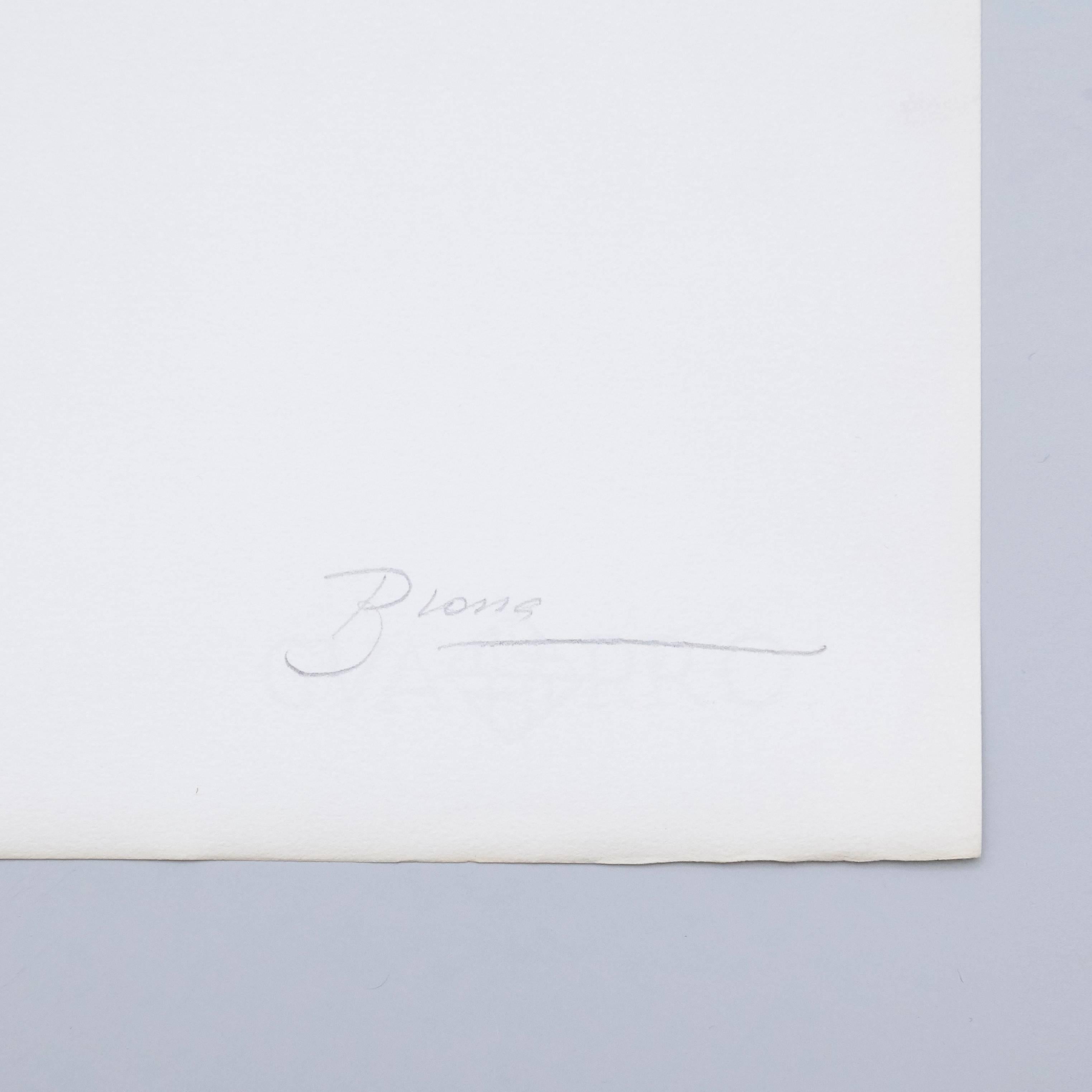 Joan Brossa Lithographie, visuelles Gedicht auf Guarro-Papier, handsigniert, 1980 (Spanisch) im Angebot