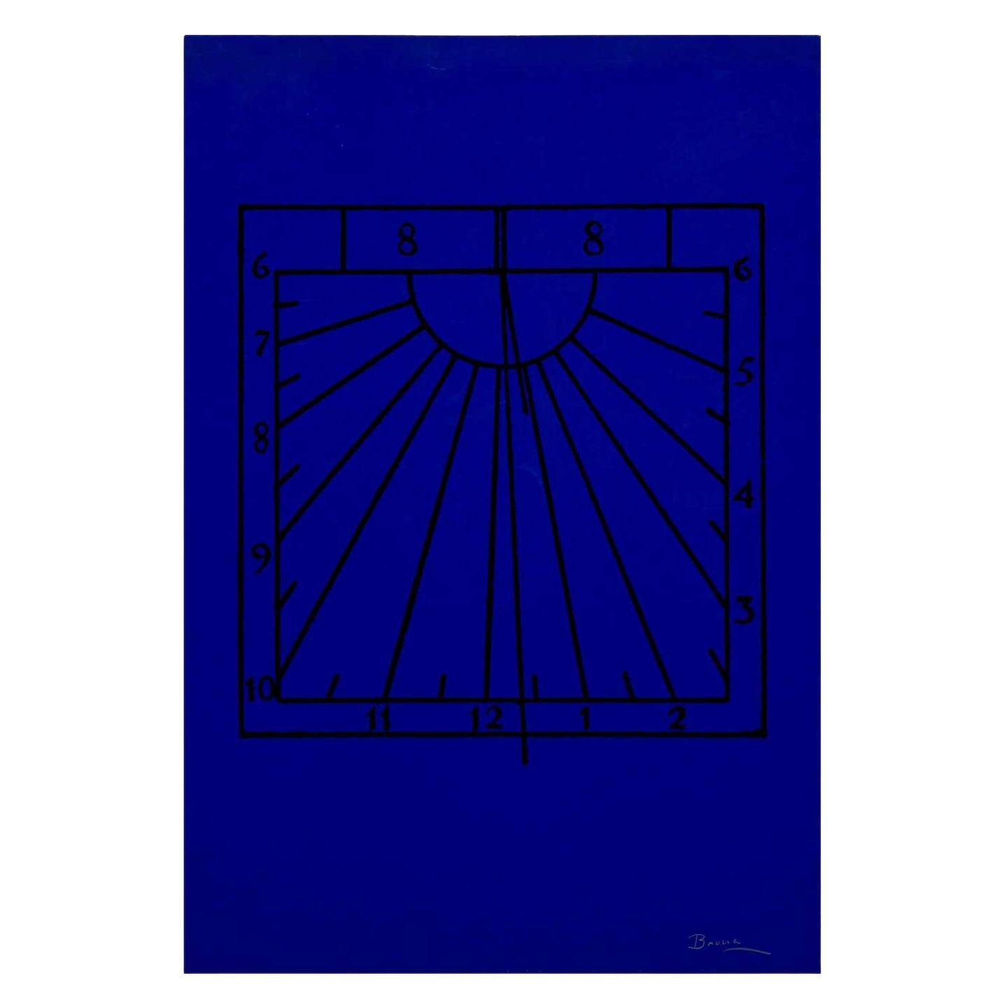 Joan Brossa Surrealistische blaue Lithographie Visuelles Gedicht, ca. 1978 im Angebot