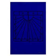 Joan Brossa Lithographie surréaliste bleue Poème visuel, vers 1978