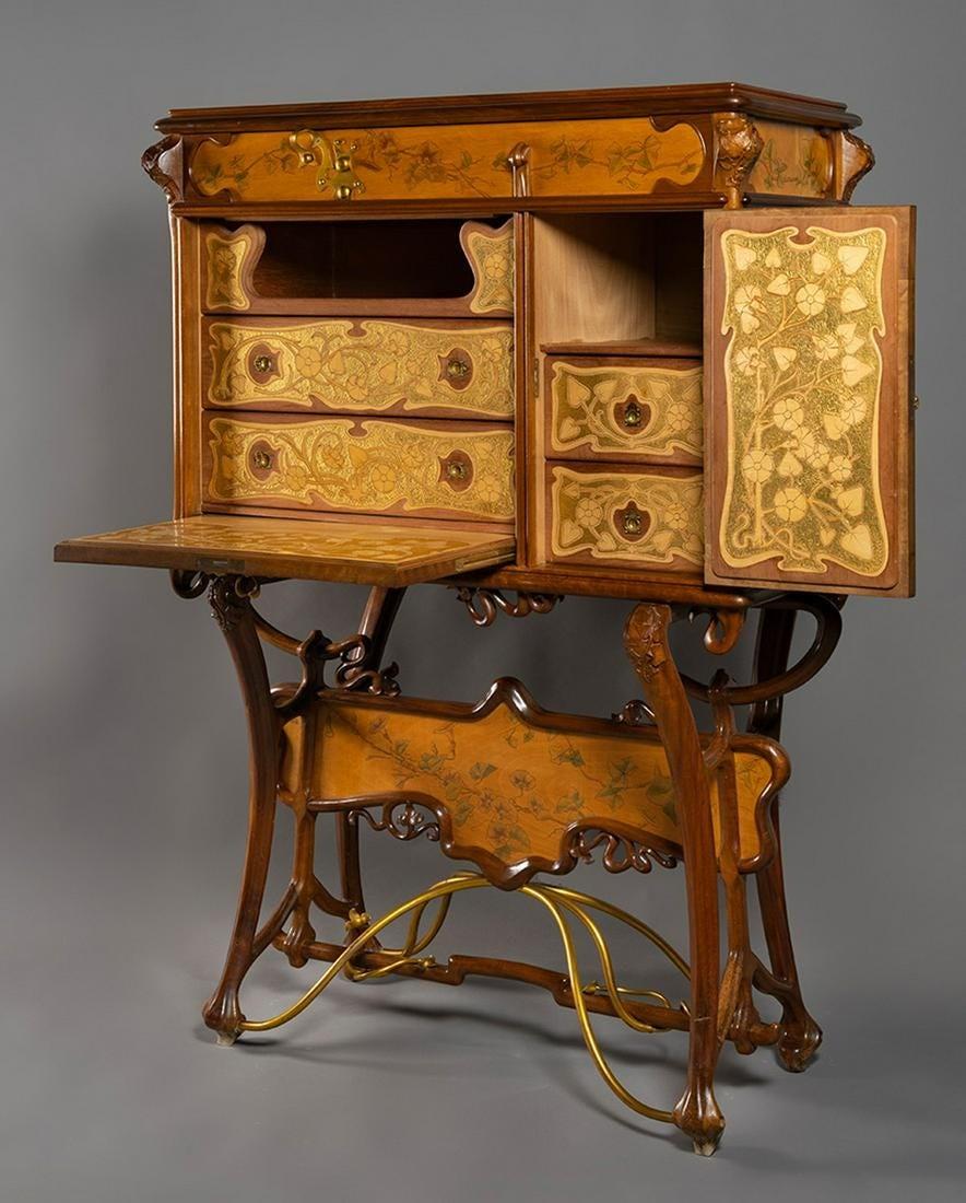 Joan Busquets Workshop Masterpiece Modernist Nouveau Desk Cabinet, ca. 1898 For Sale 7