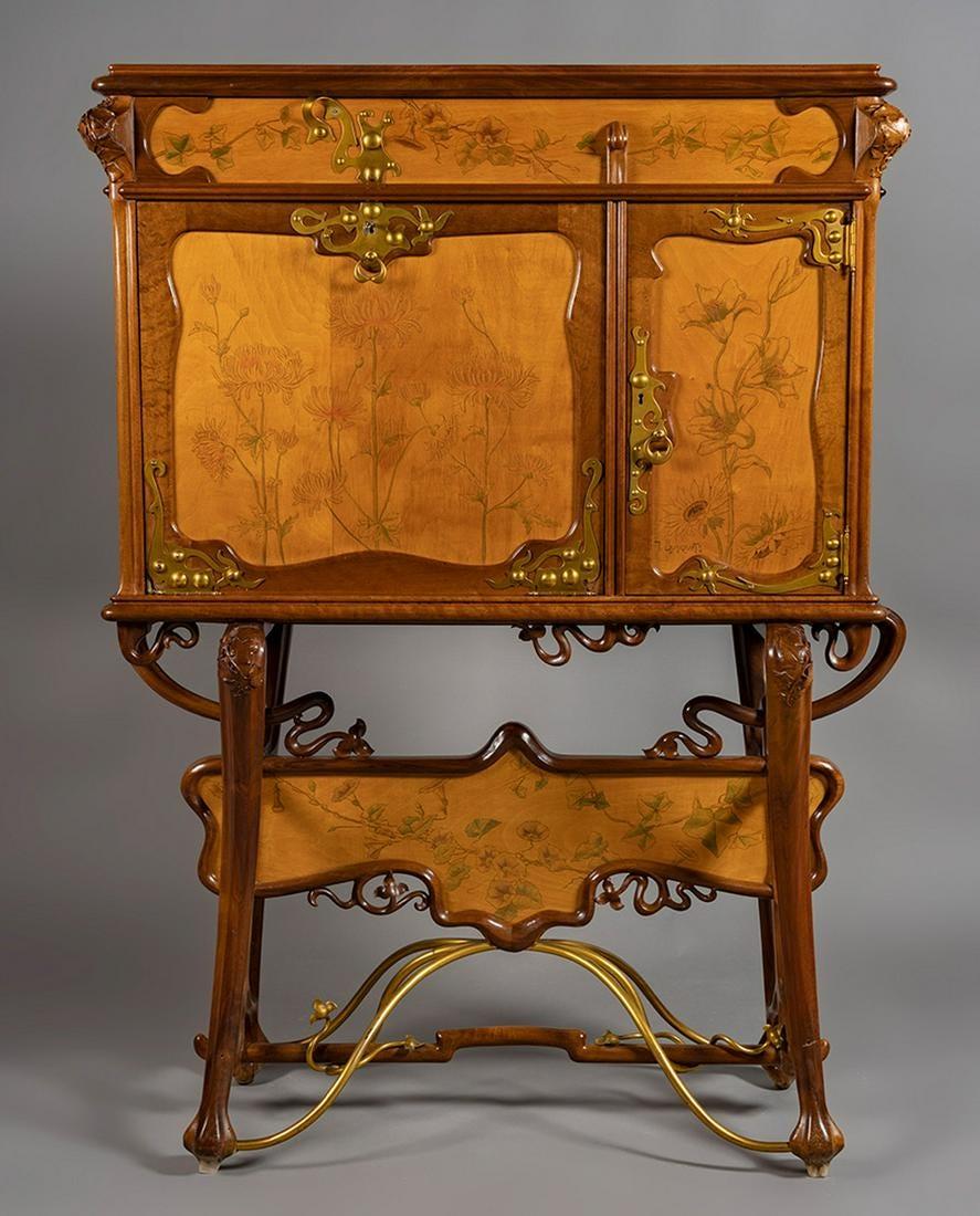 Gilt Joan Busquets Workshop Masterpiece Modernist Nouveau Desk Cabinet, ca. 1898 For Sale