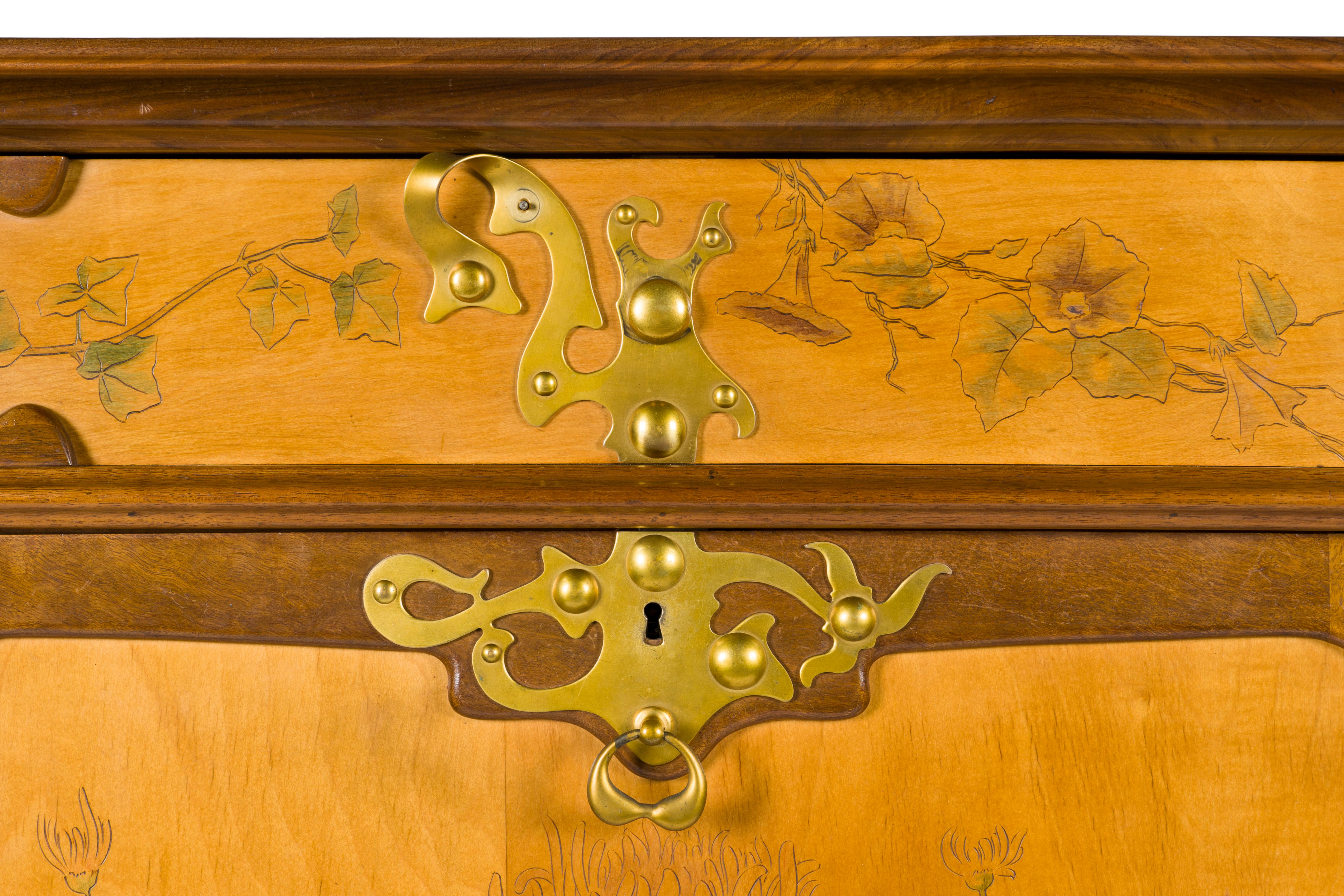 Joan Busquets Workshop Masterpiece Modernist Nouveau Desk Cabinet, ca. 1898 For Sale 1