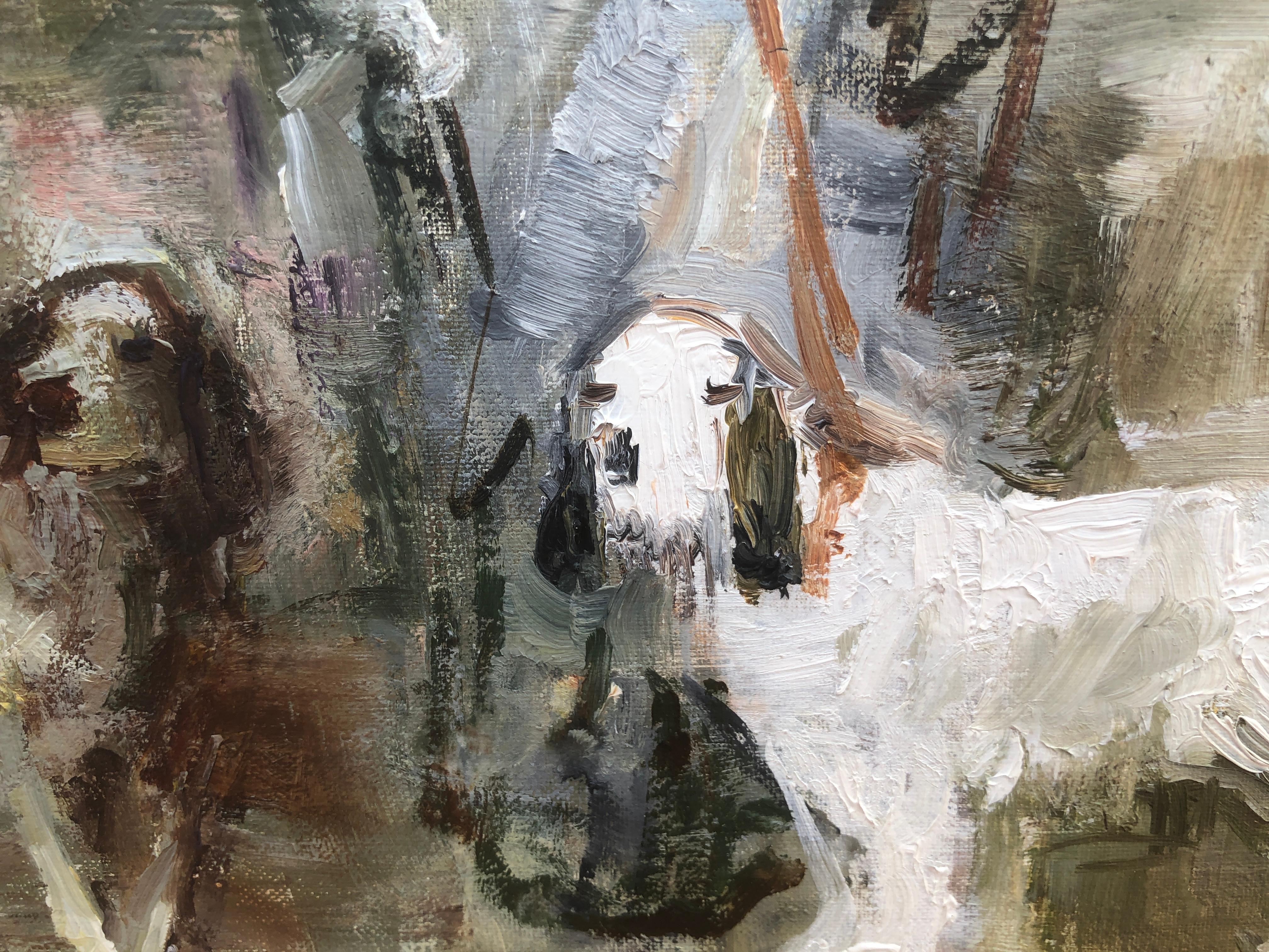 Club canin huile sur toile peinture chiens Espagne - Autres styles artistiques Painting par Joan Camo Sentis
