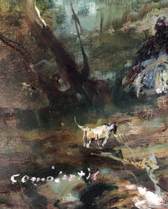 Escena campestre sorollesca óleo sobre lienzo pintura paisaje