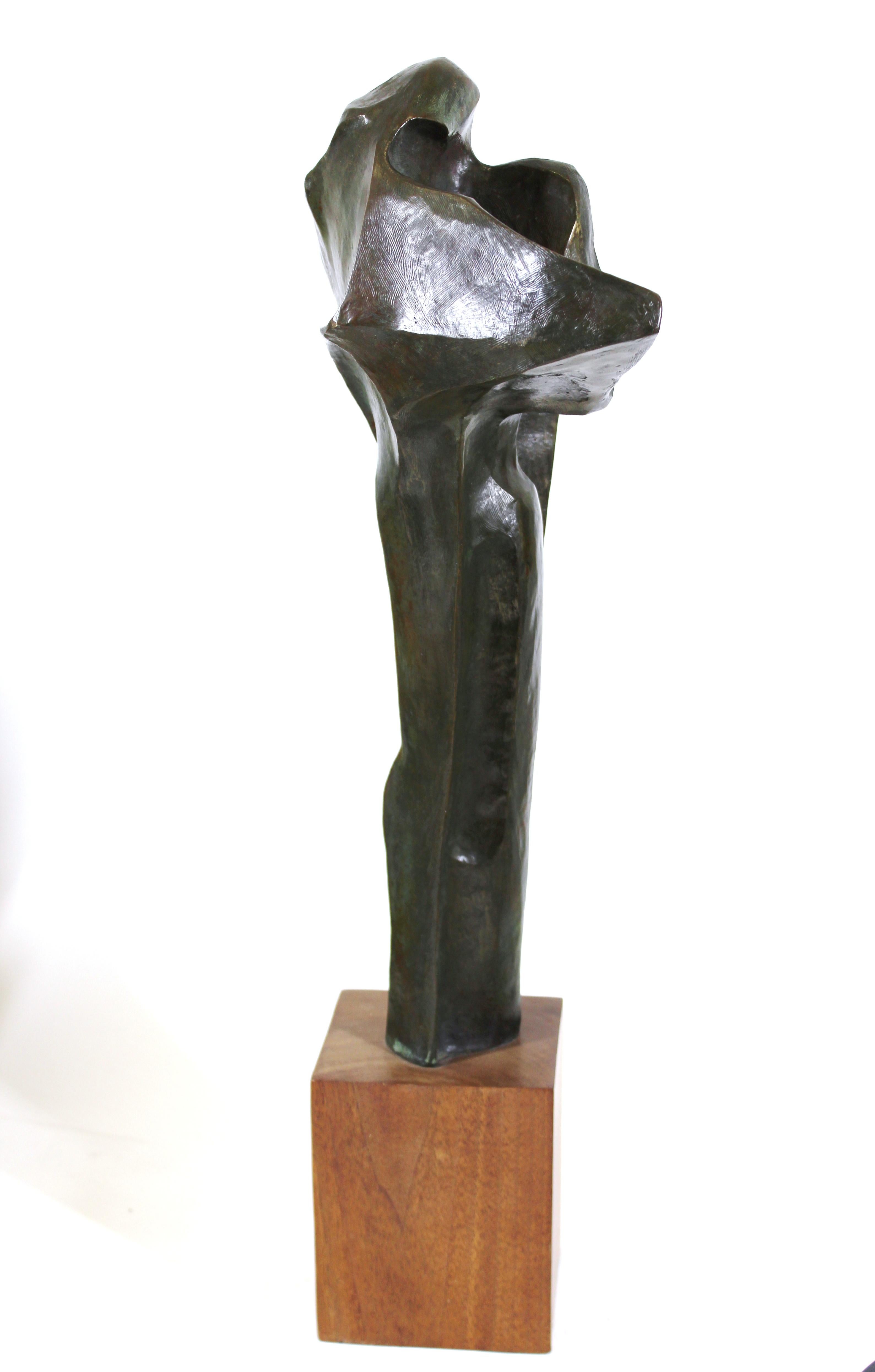 Joan Carl 'Cloaked Lovers' Modern Abstract Bronze Sculpture 2