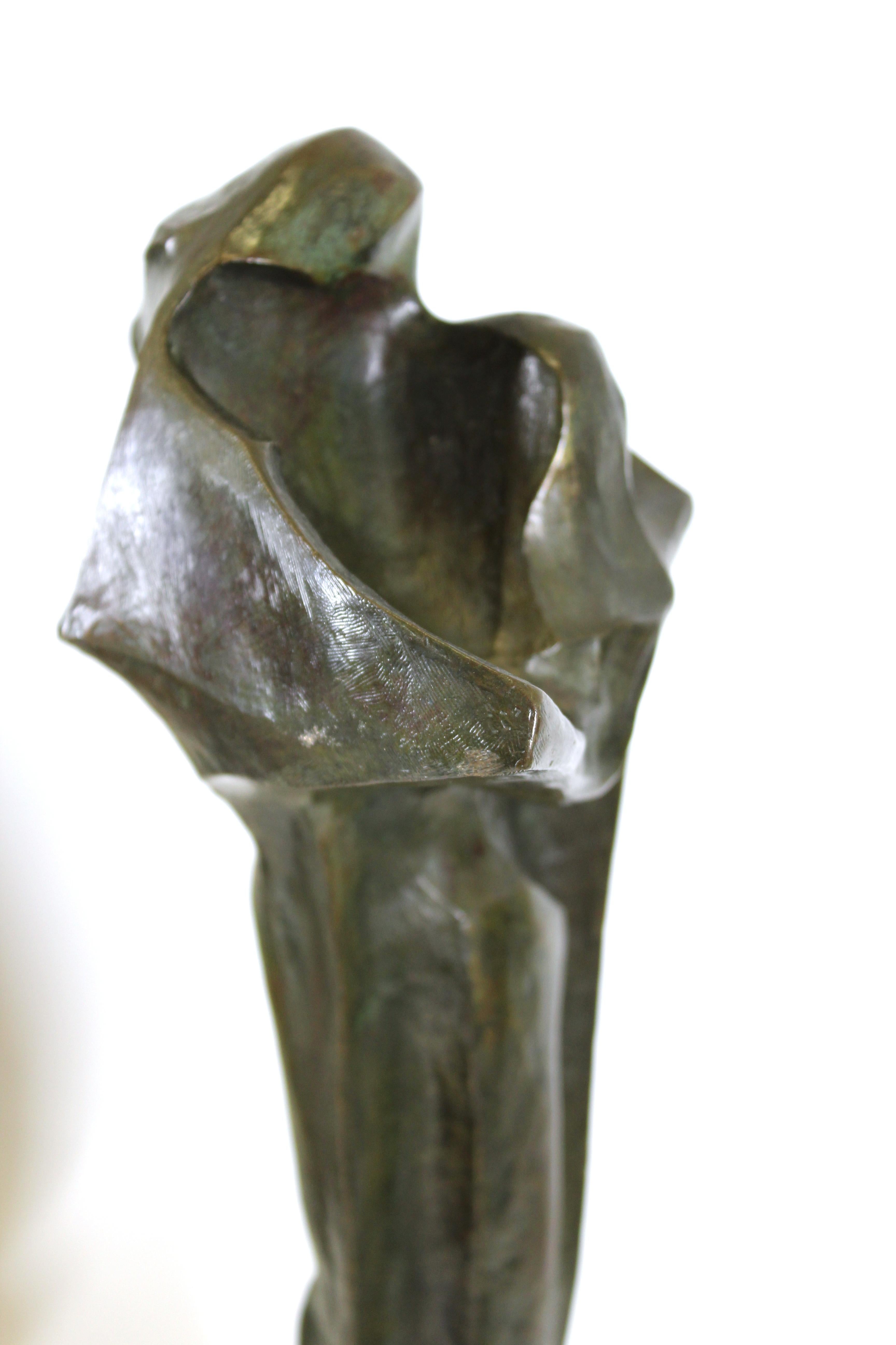 Joan Carl 'Cloaked Lovers' Modern Abstract Bronze Sculpture 3