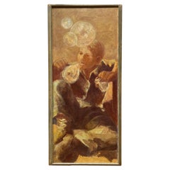 „Launching Dreams“, Blasenjunge, Ölgemälde von Joan Carl Strauss