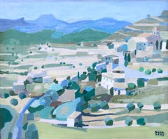 Landscape of the Ampurdán Spain oil on canvas painting spanish europe