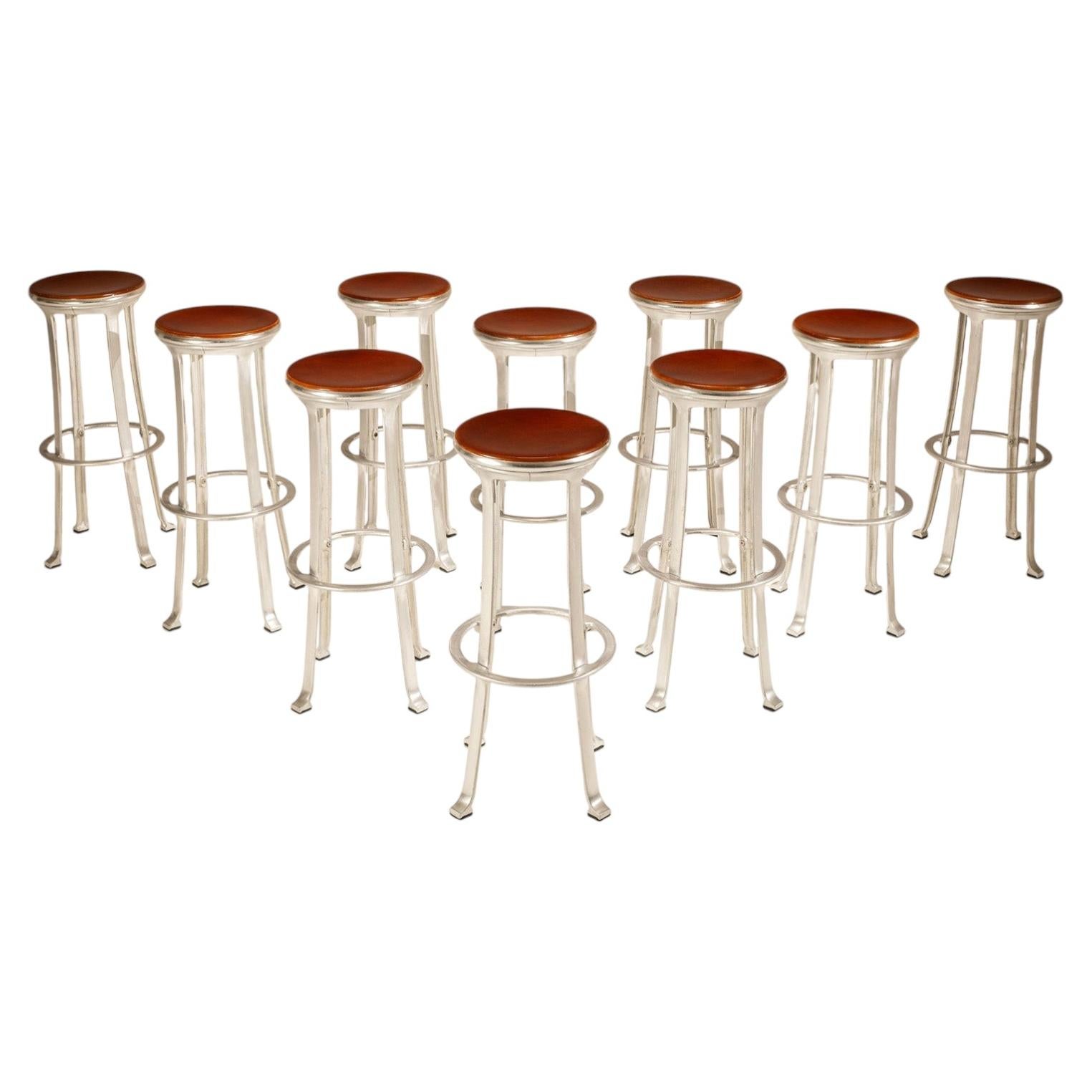 Joan Casas i Ortinez 'Tema' Bar Stools (set of 10) for Indecasa, Spain 1980s For Sale