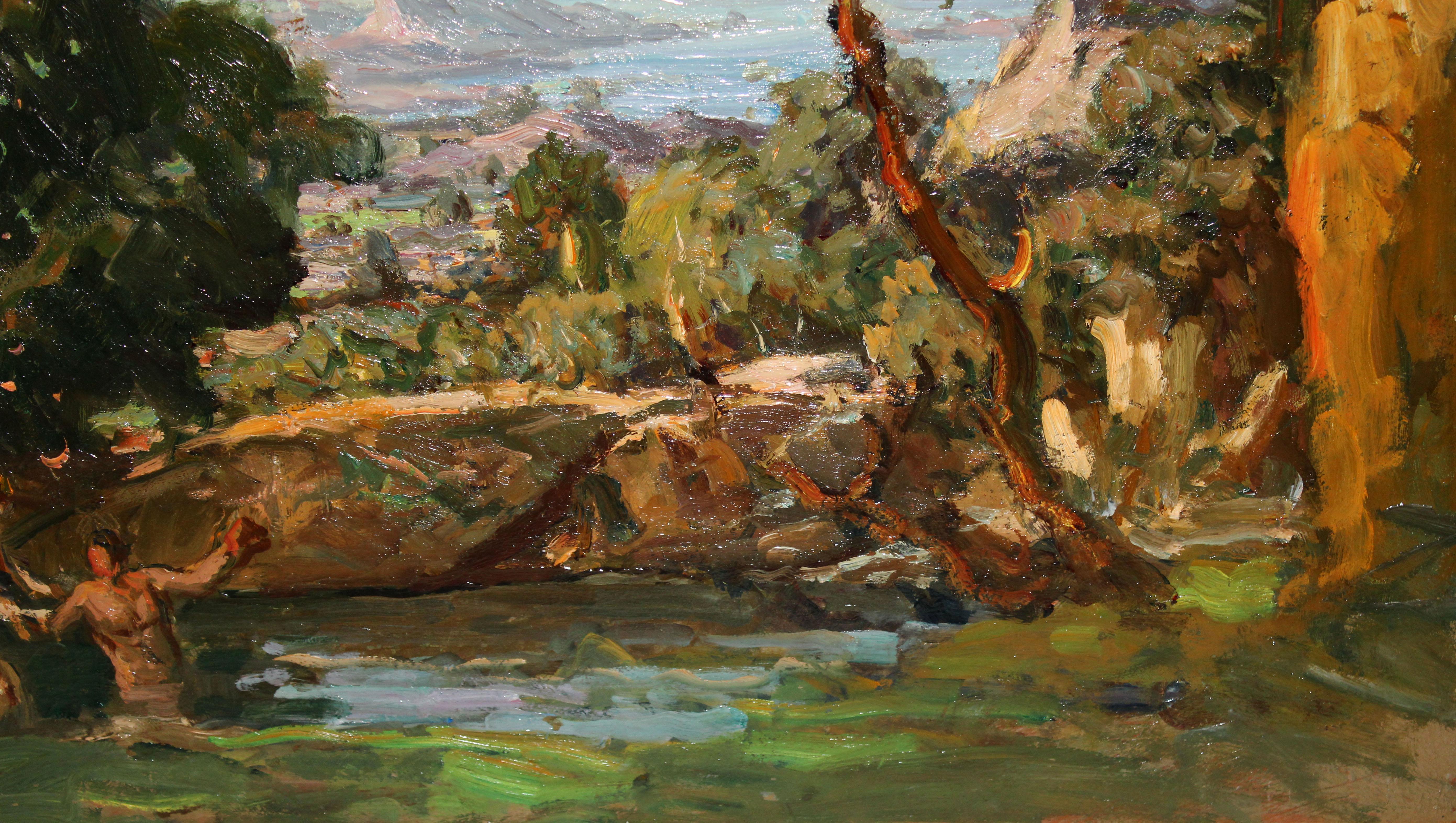 Joan Colom i Agustí (1879 - 1964) - Óleo sobre tablero - Bañistas en venta 7