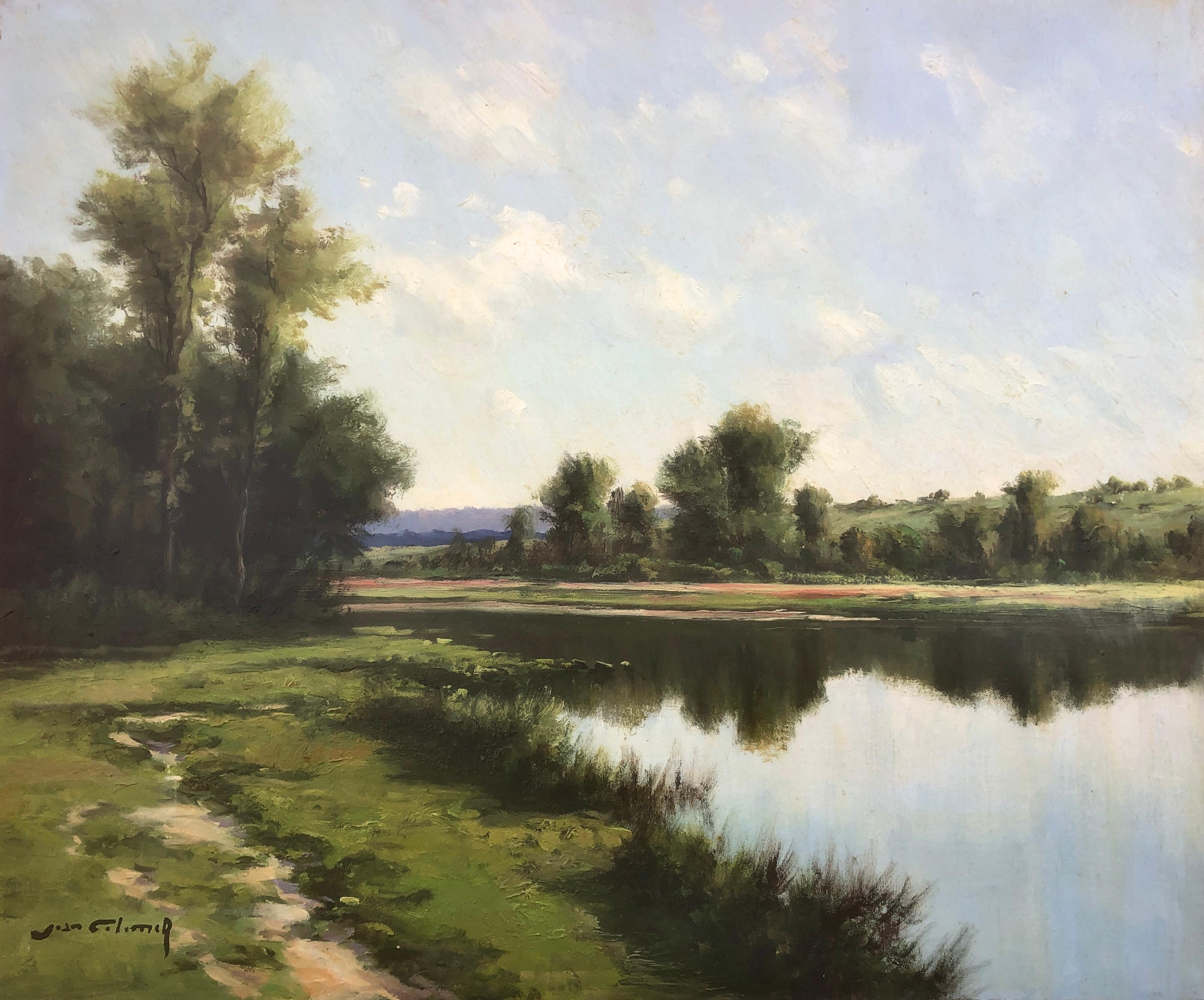 Joan Colomer Valls Landscape Painting - Spanish landscape oil on canvas painting Spain