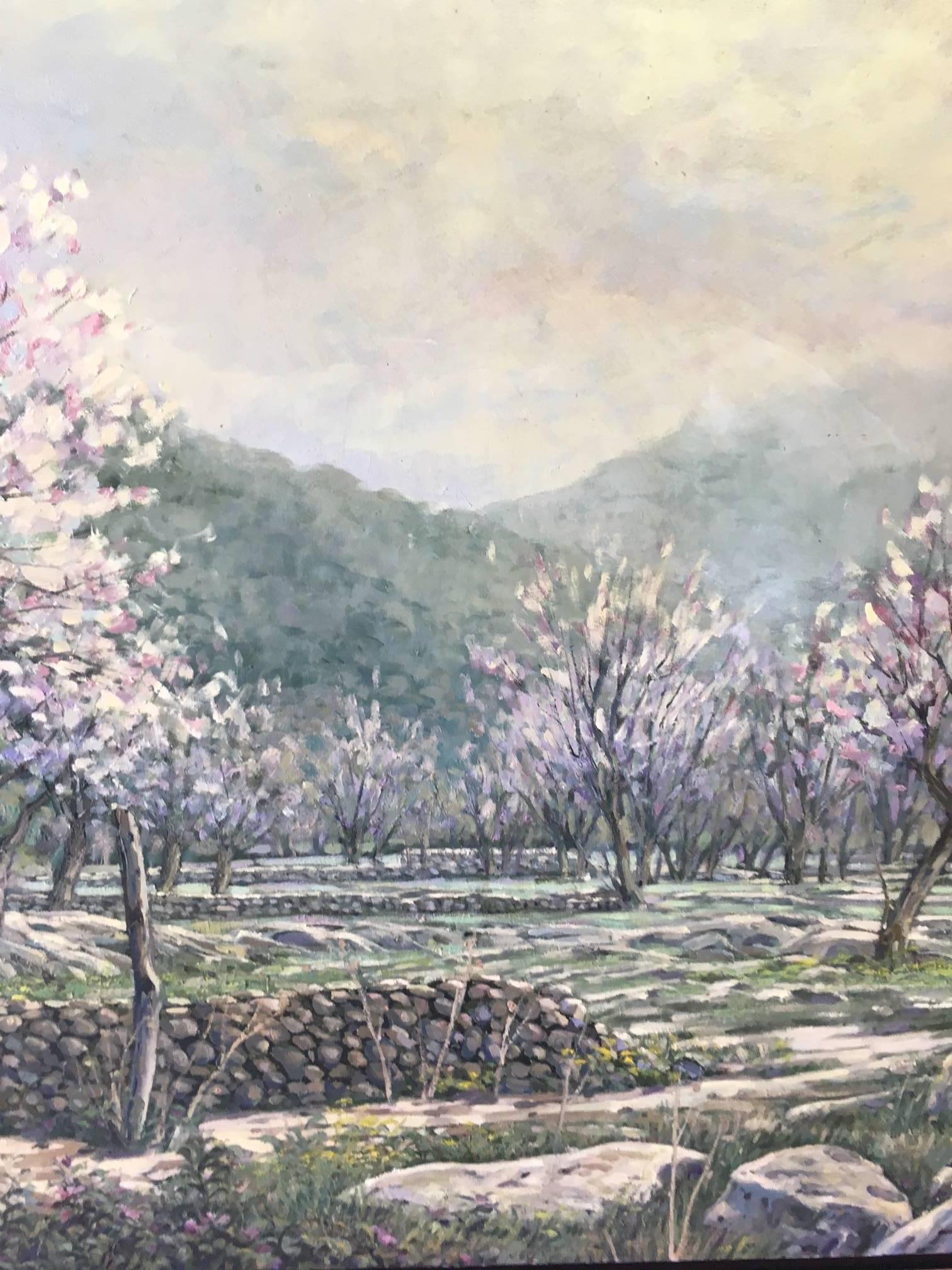 Kopons  LANDSCAPE OF MALLORCA Original realistische Acryl-Almondbäume im Angebot 2