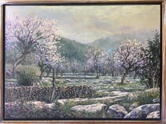 Copons  LANDSCAPE OF MALLORCA original realist acrylic almond trees
