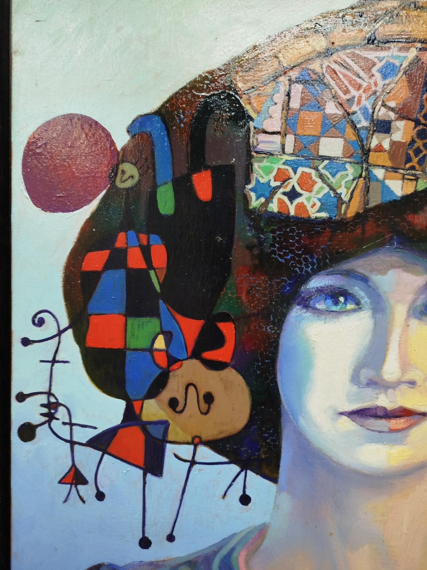 Copons  17   original acrylic - Gray Figurative Painting by Joan Copons