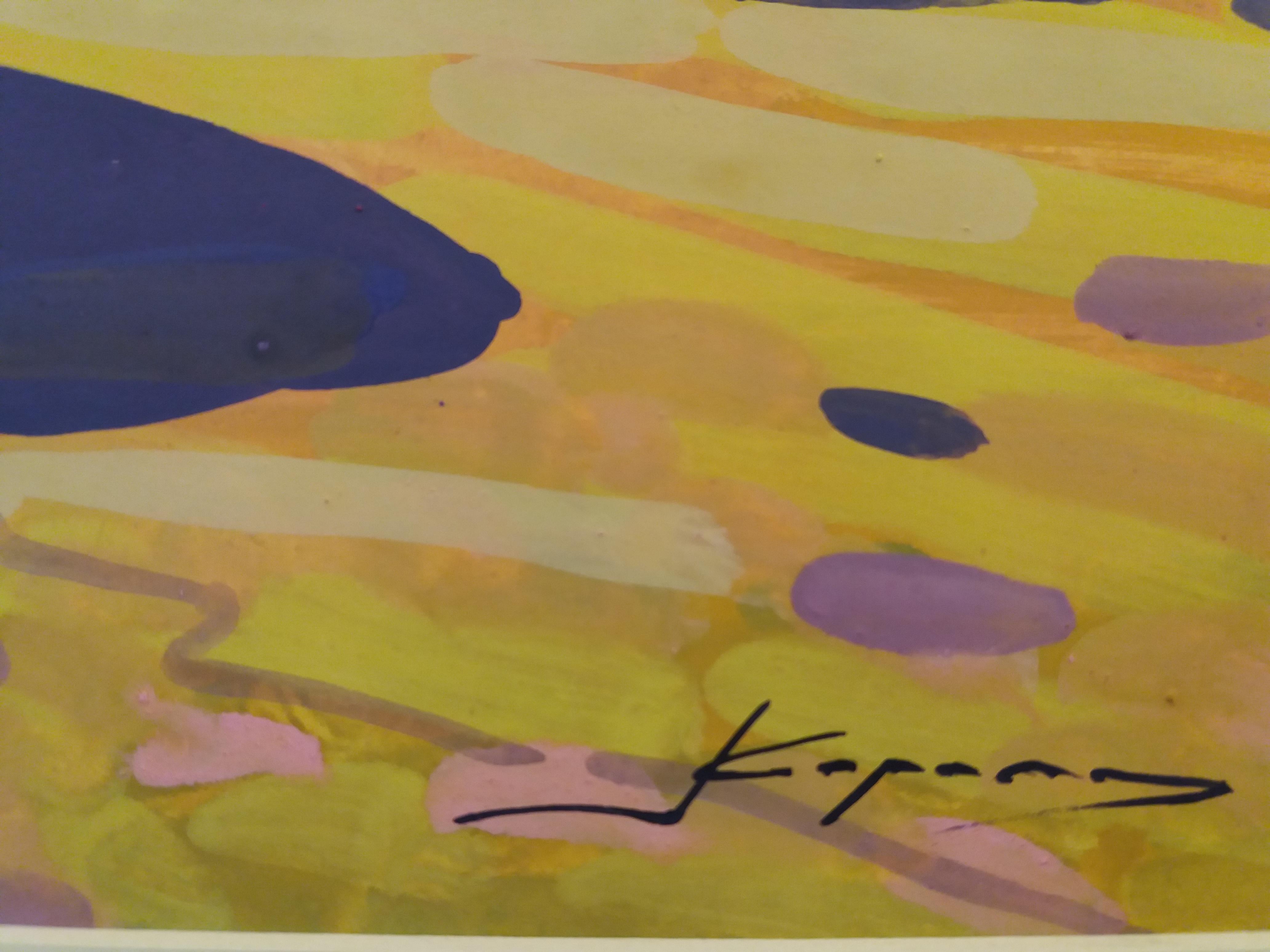 Marina original watercolor realist paper painting.
