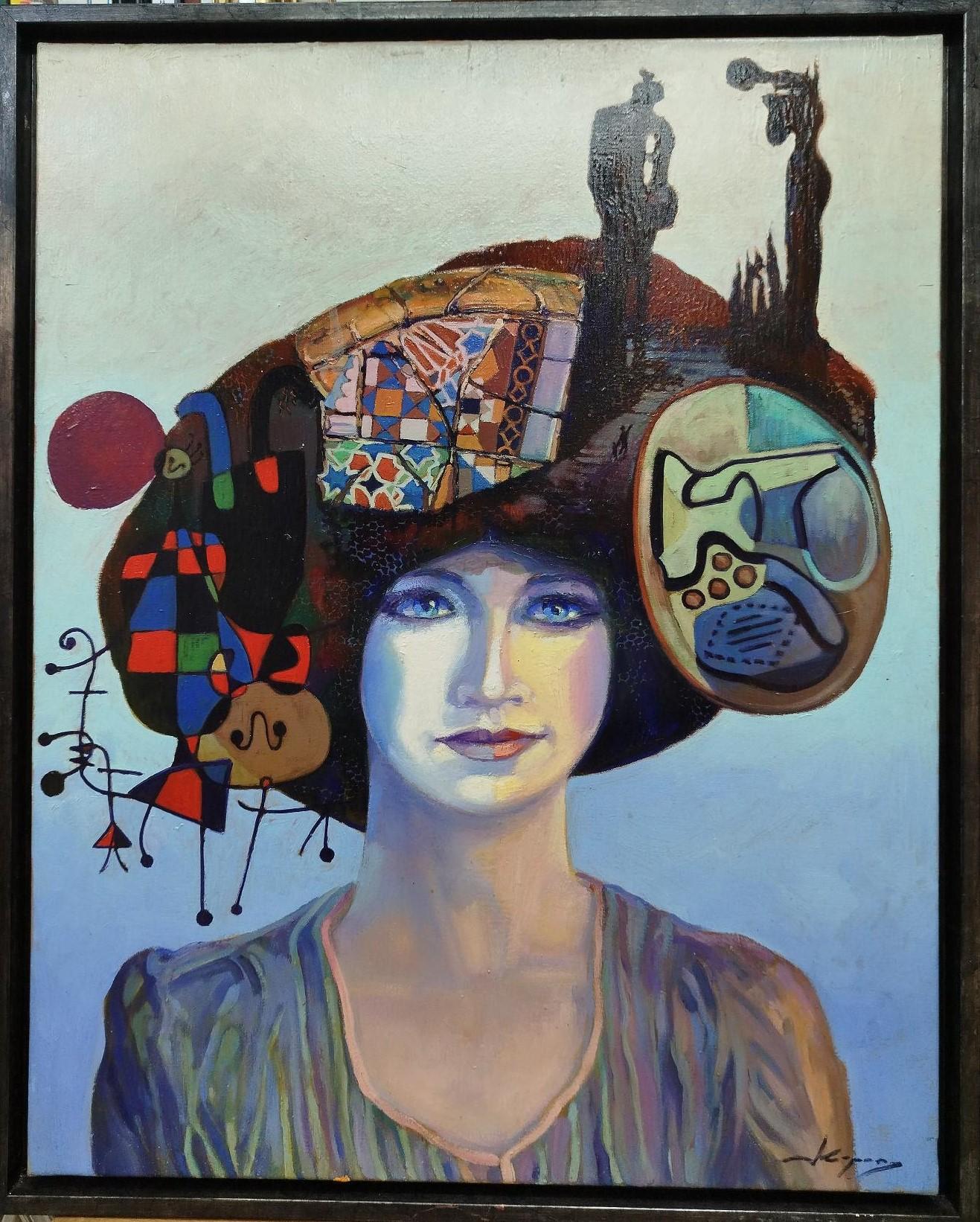 Joan Copons Figurative Painting - Copons  Barcelona Original Acrylic Painting, Expressionist, 1990s
