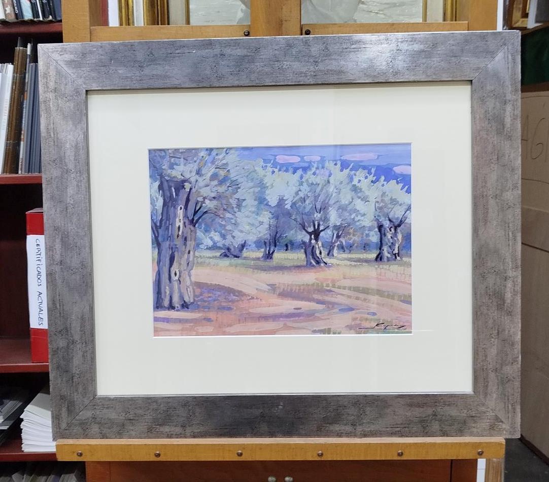 Copons    pittura originale realista ad acquerello su carta - Painting Contemporaneo di Joan Copons