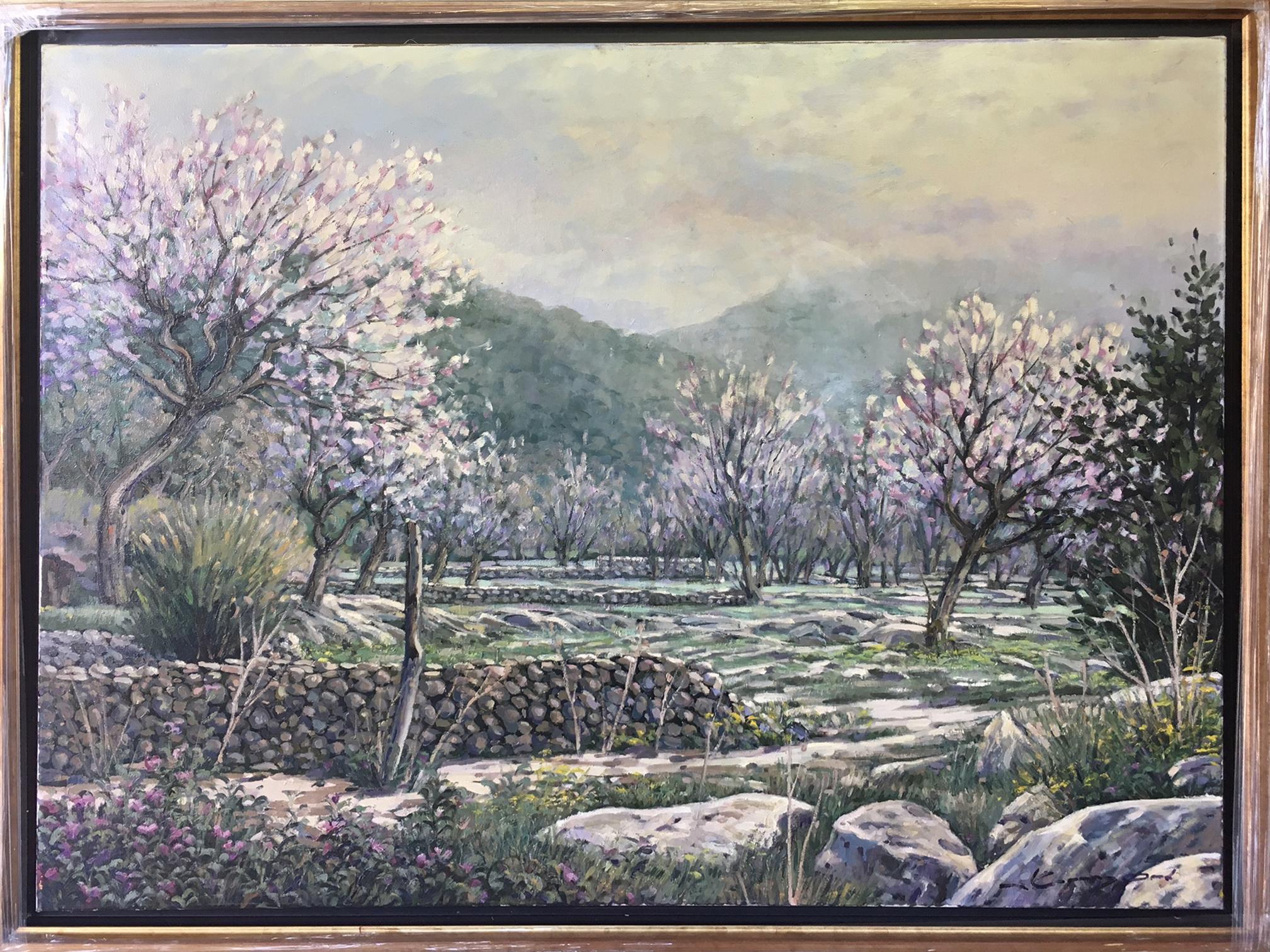 Copons   LANDSCAPE OF MALLORCA original realist acrylic almond trees