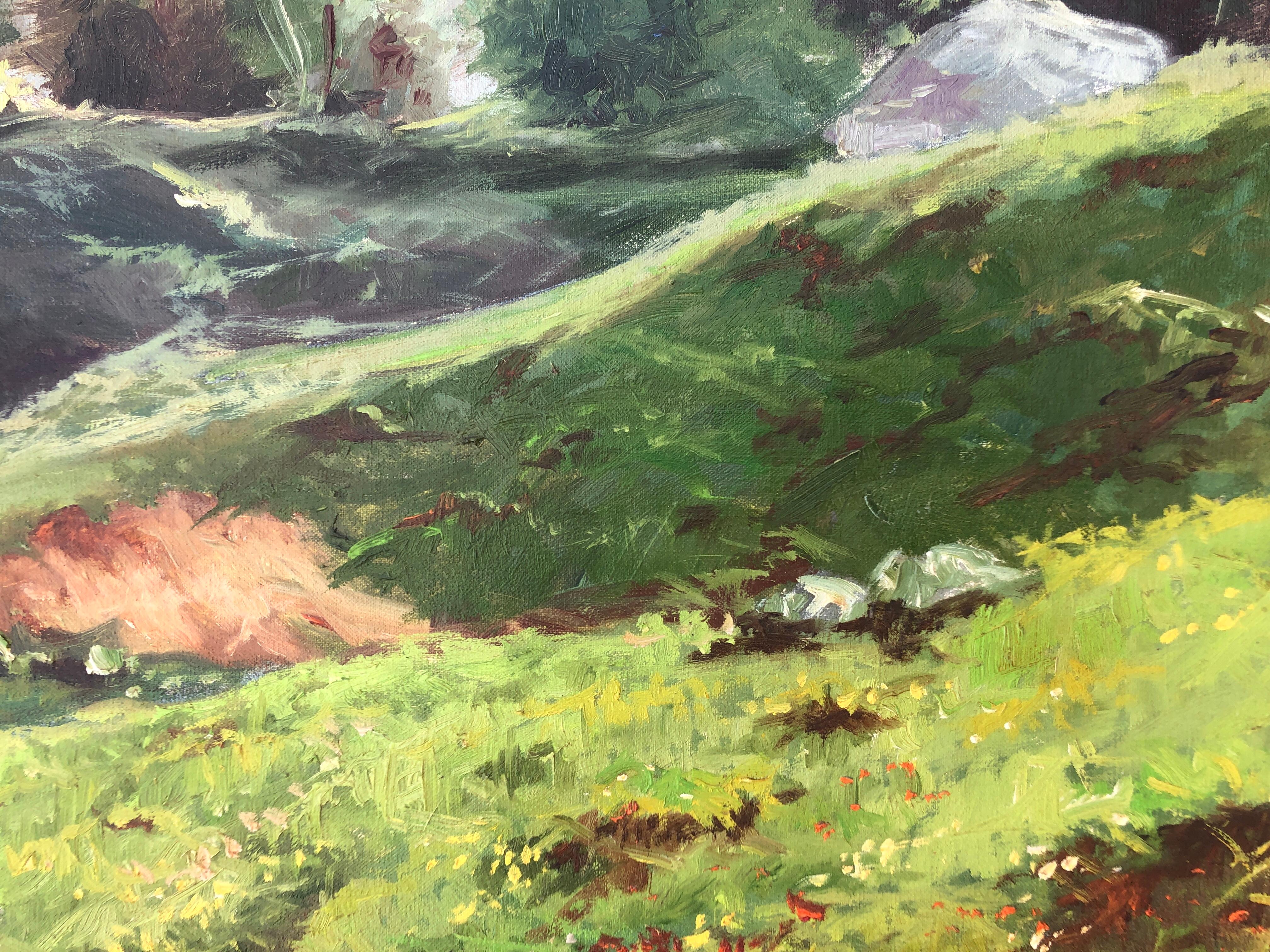 Spanische Landschaftsgemälde in Öl auf Leinwand (Impressionismus), Painting, von Joan Cordomi