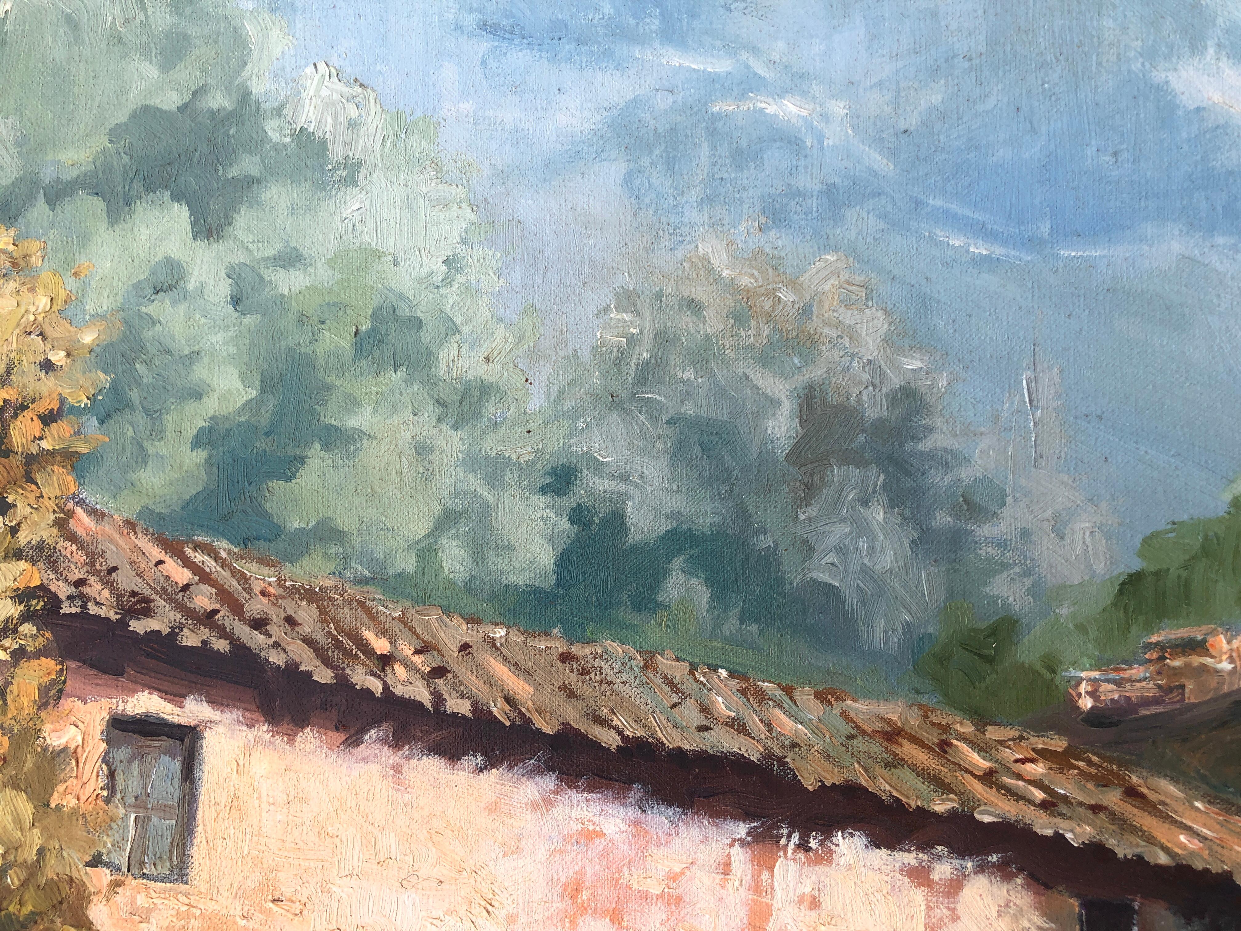 Spanische Landschaftsgemälde in Öl auf Leinwand im Angebot 1
