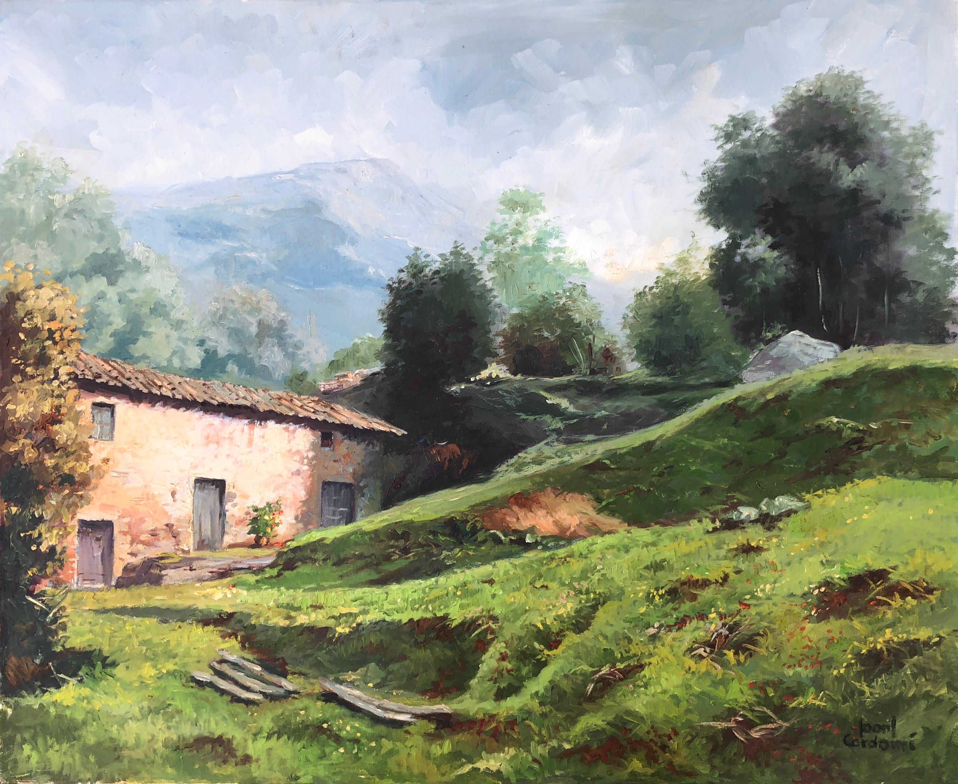 Spanish landscape oil on canvas painting