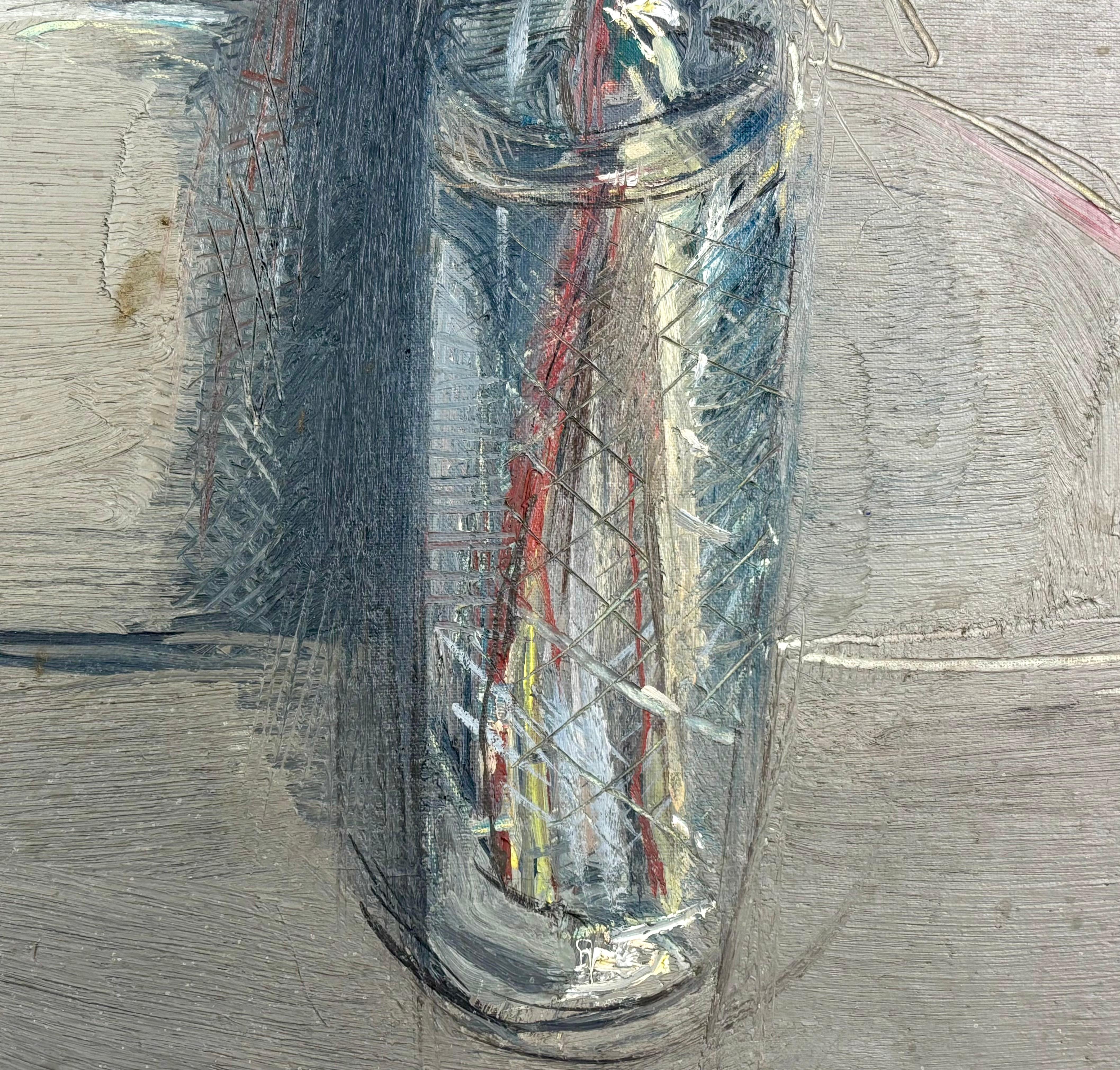 Precioso óleo sobre lienzo de un jarrón con flores y fondo gris.

Firmado en el ángulo superior izquierdo
En buen estado general.

MEDIDAS: 70 x 70 cm; 86 x 86 cm (marco).

Joan Cruspinera Muñoz (Tiana-Barcelona 1945).


Este artista catalán es
