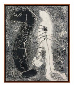 Joan Cruspinera – Abstrakte Figuren, Ölgemälde, spanische moderne Kunst