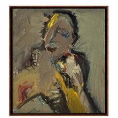 Joan Cruspinera: Frauenporträt, Ölgemälde auf Leinwand, 1985