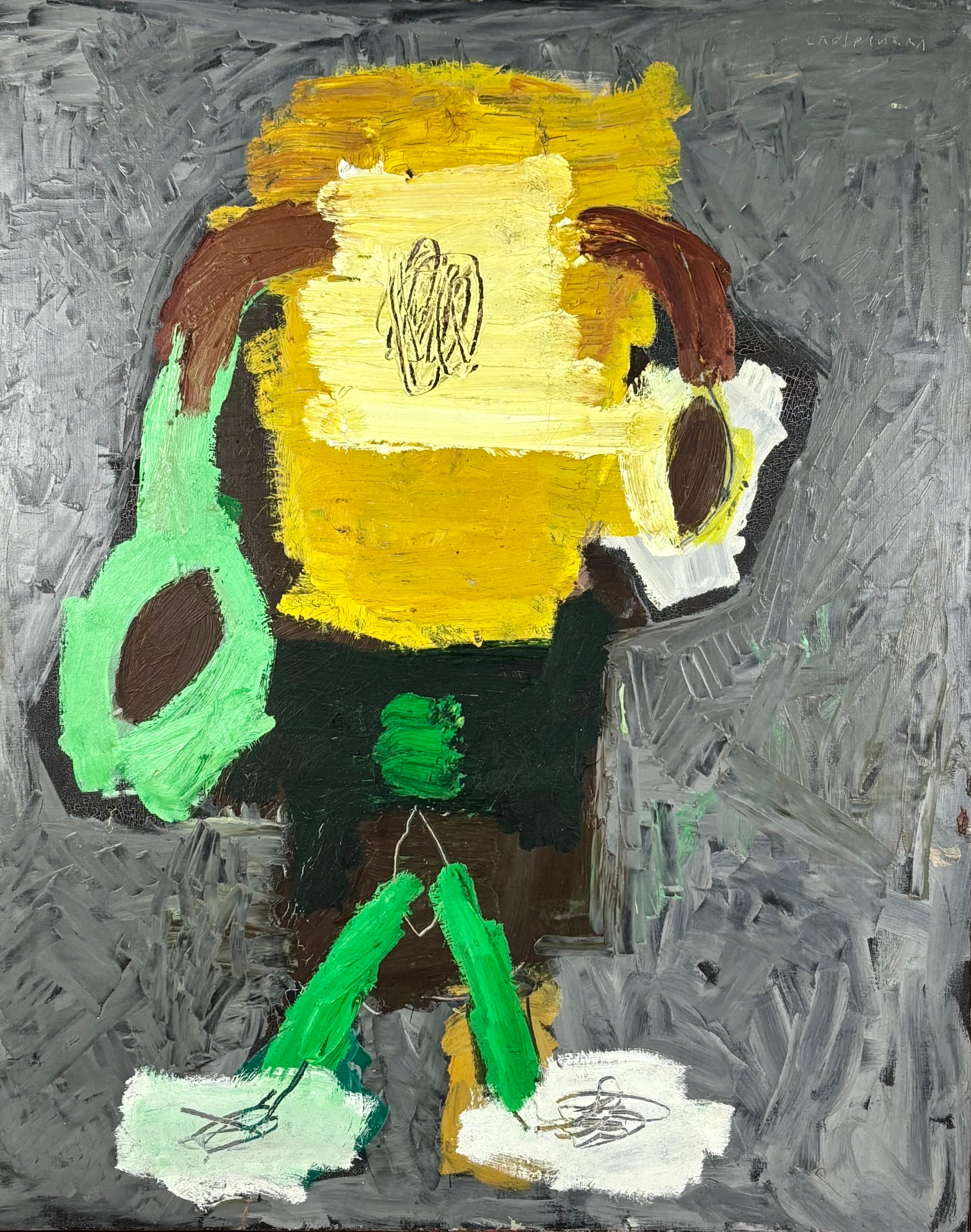 Joan Cruspinera Abstract Painting - Personaje colorista 1971