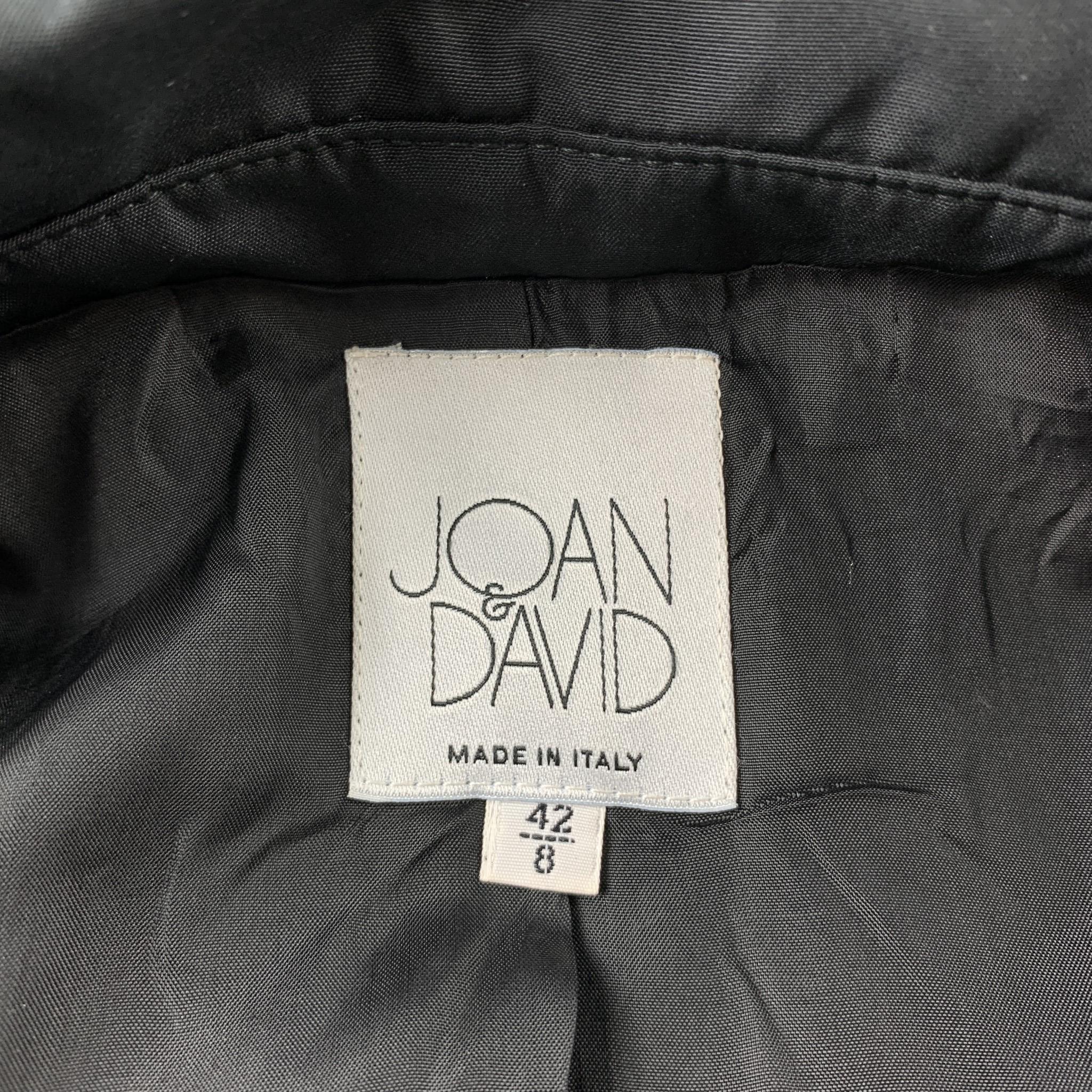 JOAN & DAVID Size 8 Black Polyester / Silk Long Coat In Good Condition In San Francisco, CA