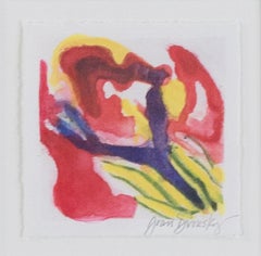 Original Mixed-Media-Tinte und Aquarell „River of Life“ von Joan Dvorsky, signiert