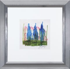 Impression giclée « Trois arbres » sur papier aquarelle d'après peinture à l'acrylique
