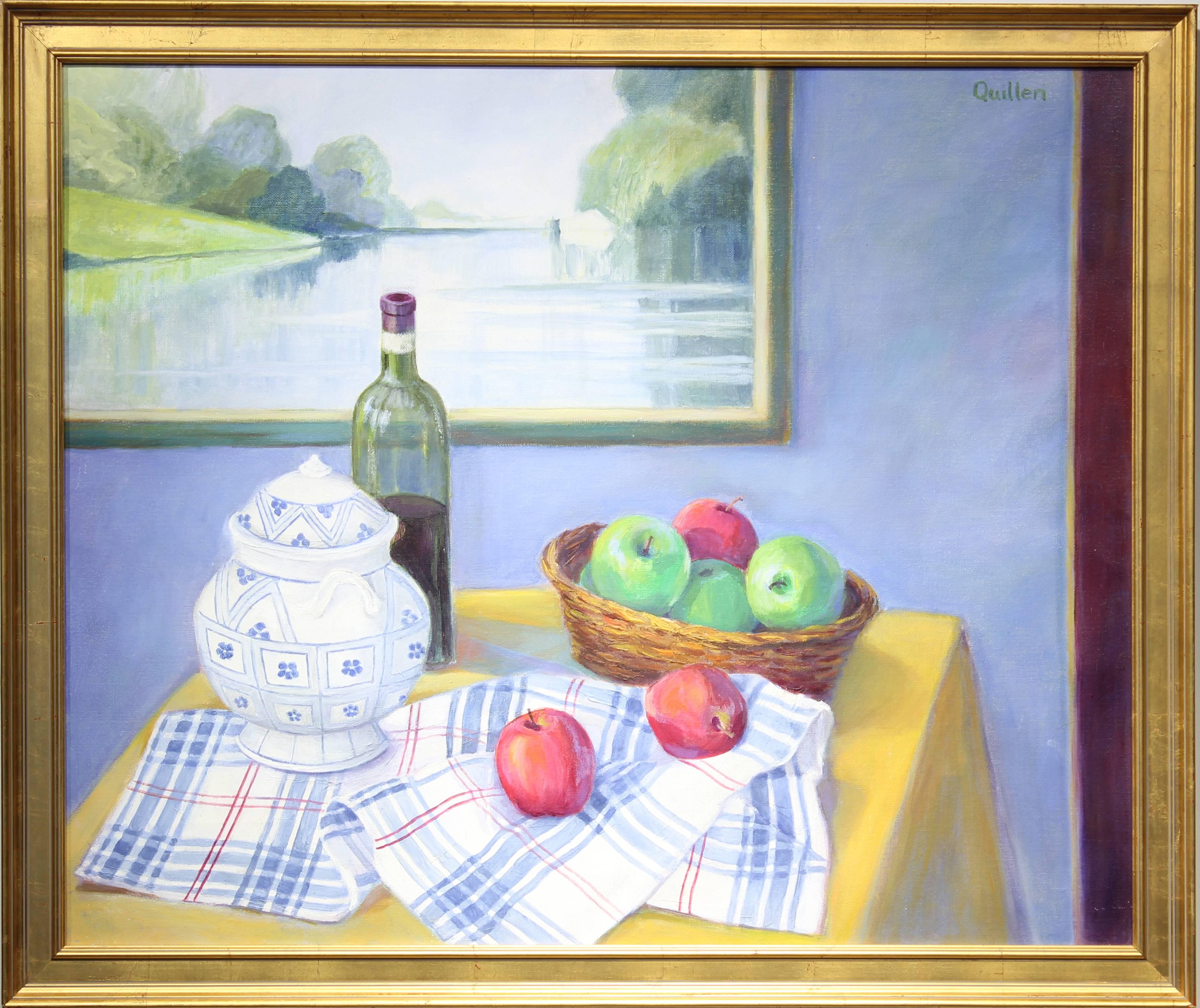 "Soup Terrine and Apples" Large Realistic Still Life Painting