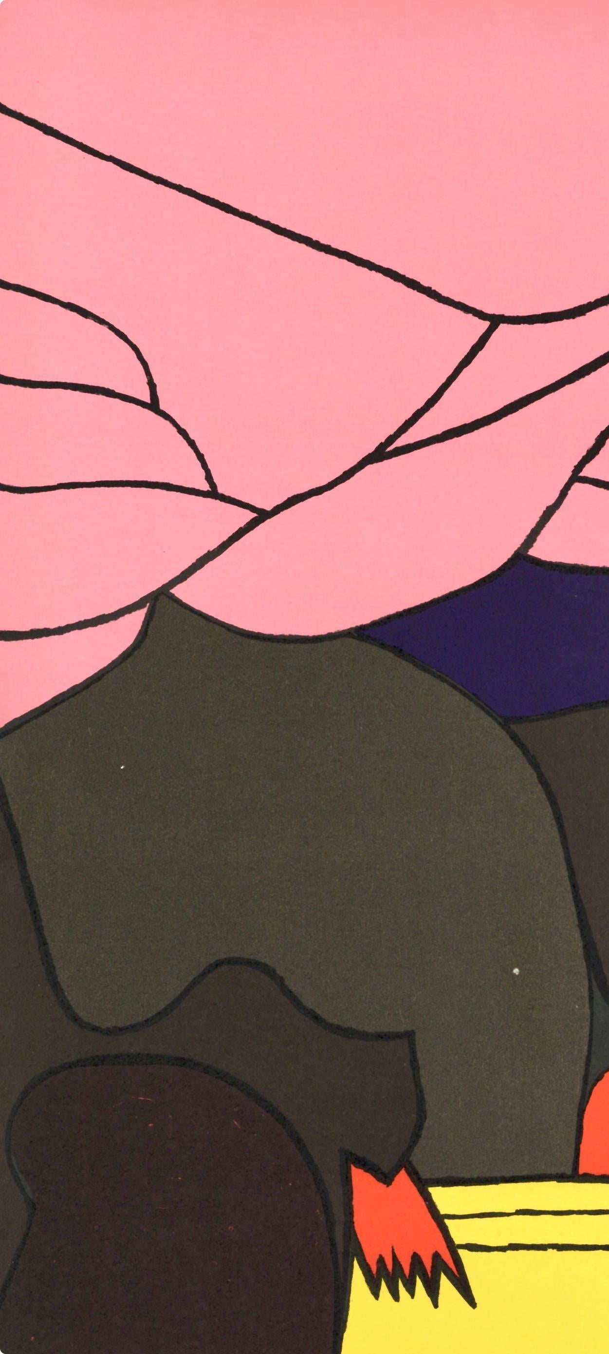 Composición, Homenaje a Aimé y Marguerite Maeght, Derrière le miroir - Abstract Print Negro de Joan Gardy Artigas