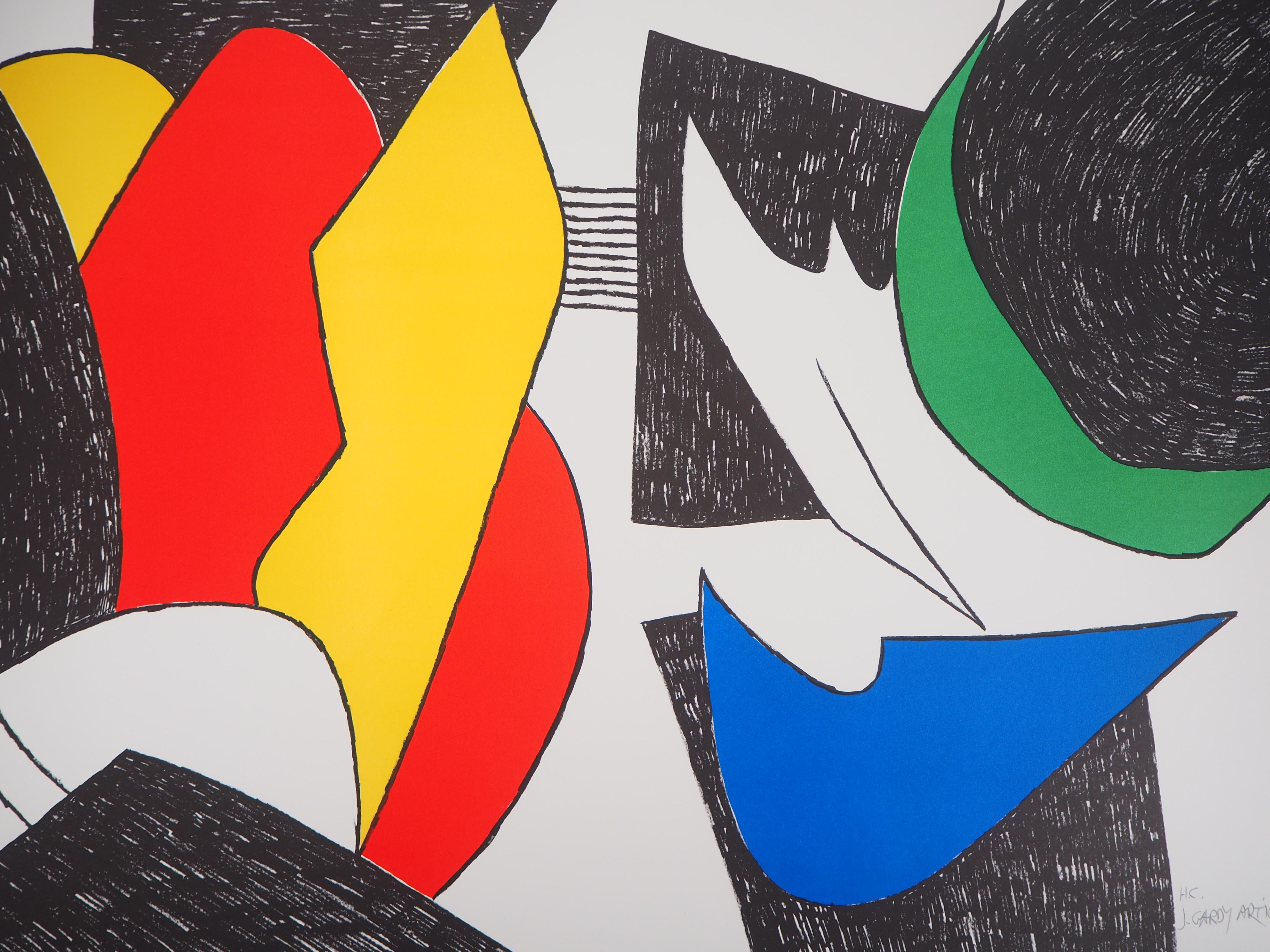 Hotchpotch - Litografia originale firmata con le mani - Print di Joan Gardy Artigas