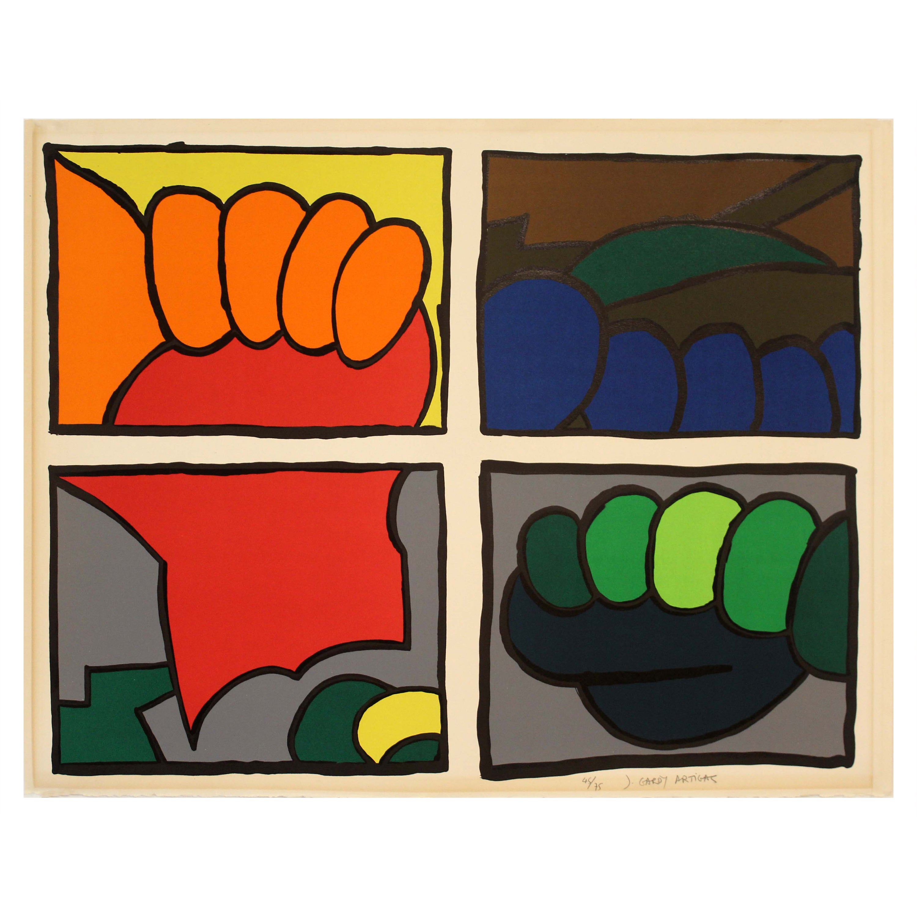 Joan Gardy Artigas Untitled Abstract Surrealism Serigraph Signed 45/75 Unframed