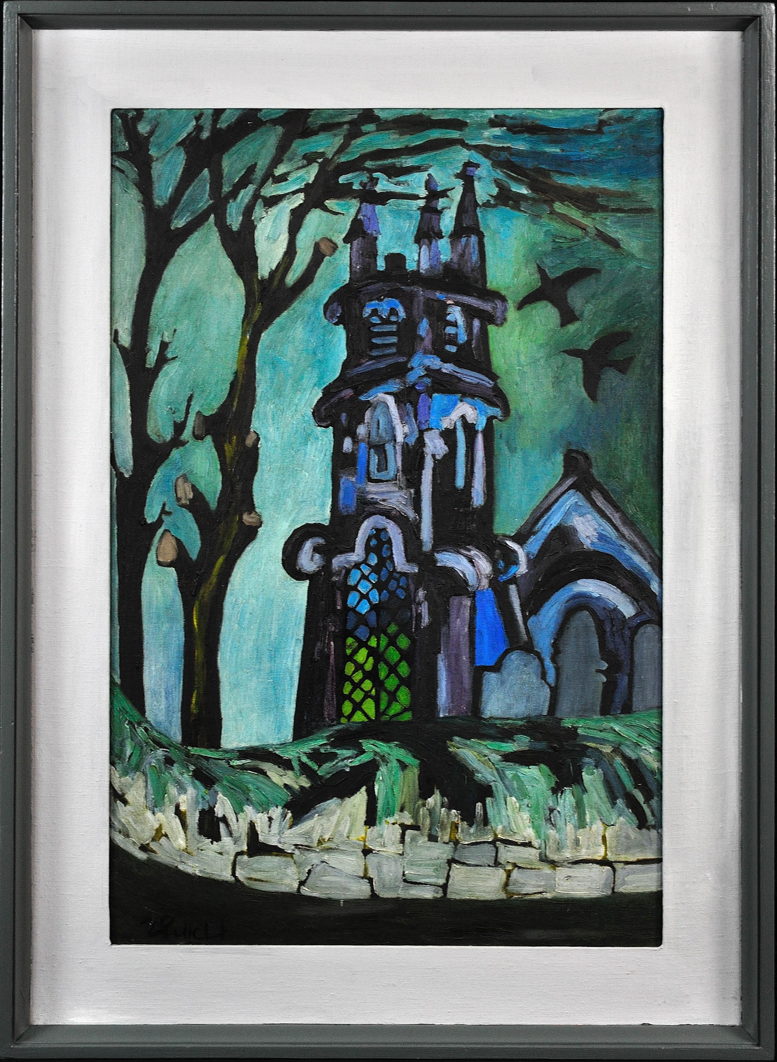 Joan Gillchrest. 
English ( b.1918 - d.2008 ).
Church and Churchyard.
Oil on Board. Signed.
Image size 33.9 inches x 21.8 inches ( 86cm x 55.5cm ).
Frame size 42.3 inches x 30.3 inches ( 107.5cm x 77cm ).

Available for sale; this original oil