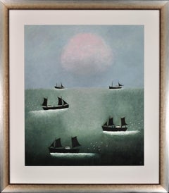 Fischerboote aus Cornwall im ersten Licht. Mitte des 20. Jahrhunderts. Cornwall. Modernes Großbritannien