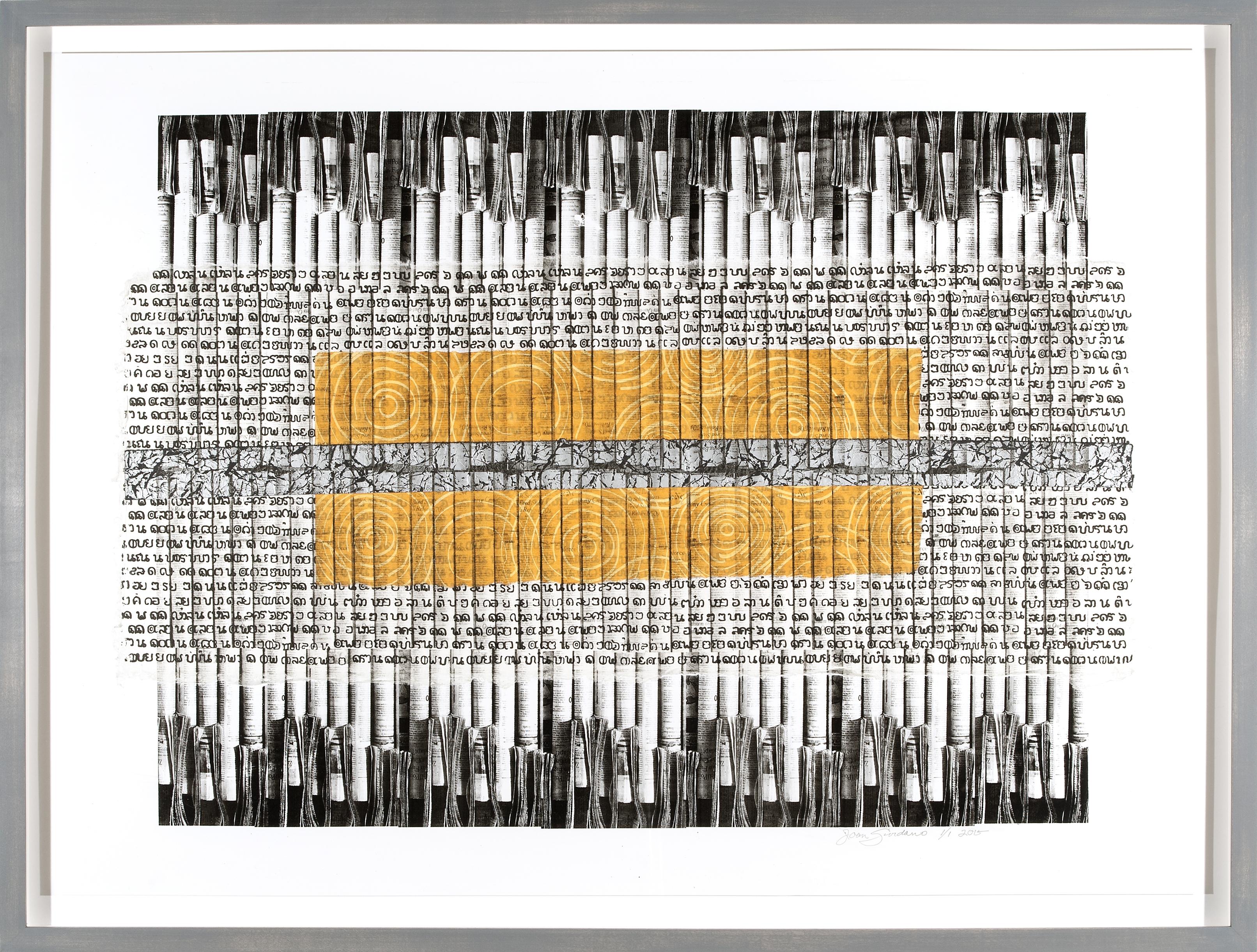 Line Dancing, Mixed Media on Paper - Mixed Media Art by Joan Giordano