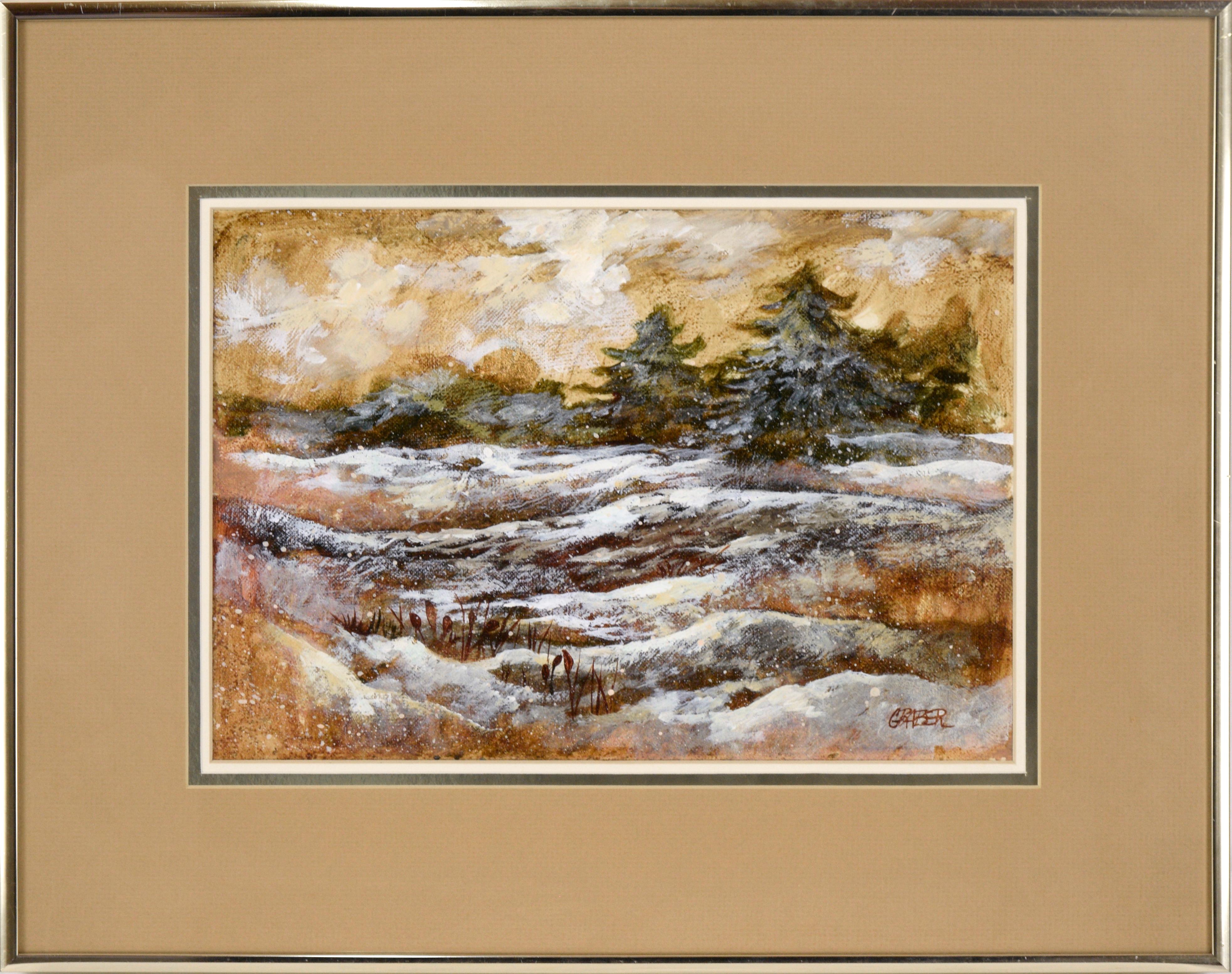 Joan Graber Landscape Painting - Golden Winter Landscape