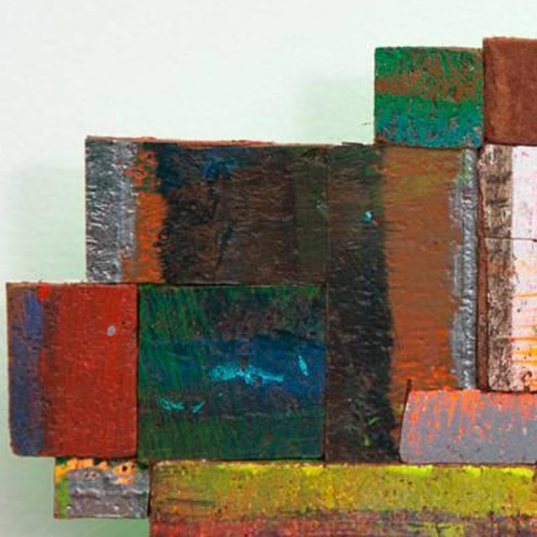 Joan Grubin, Detritus #14, Acrylic on pressed wood abstract wall sculpture, 2015 2