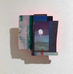 Joan Grubin, Detritus #38, abstract mixed media neon wall-sculpture, 2018