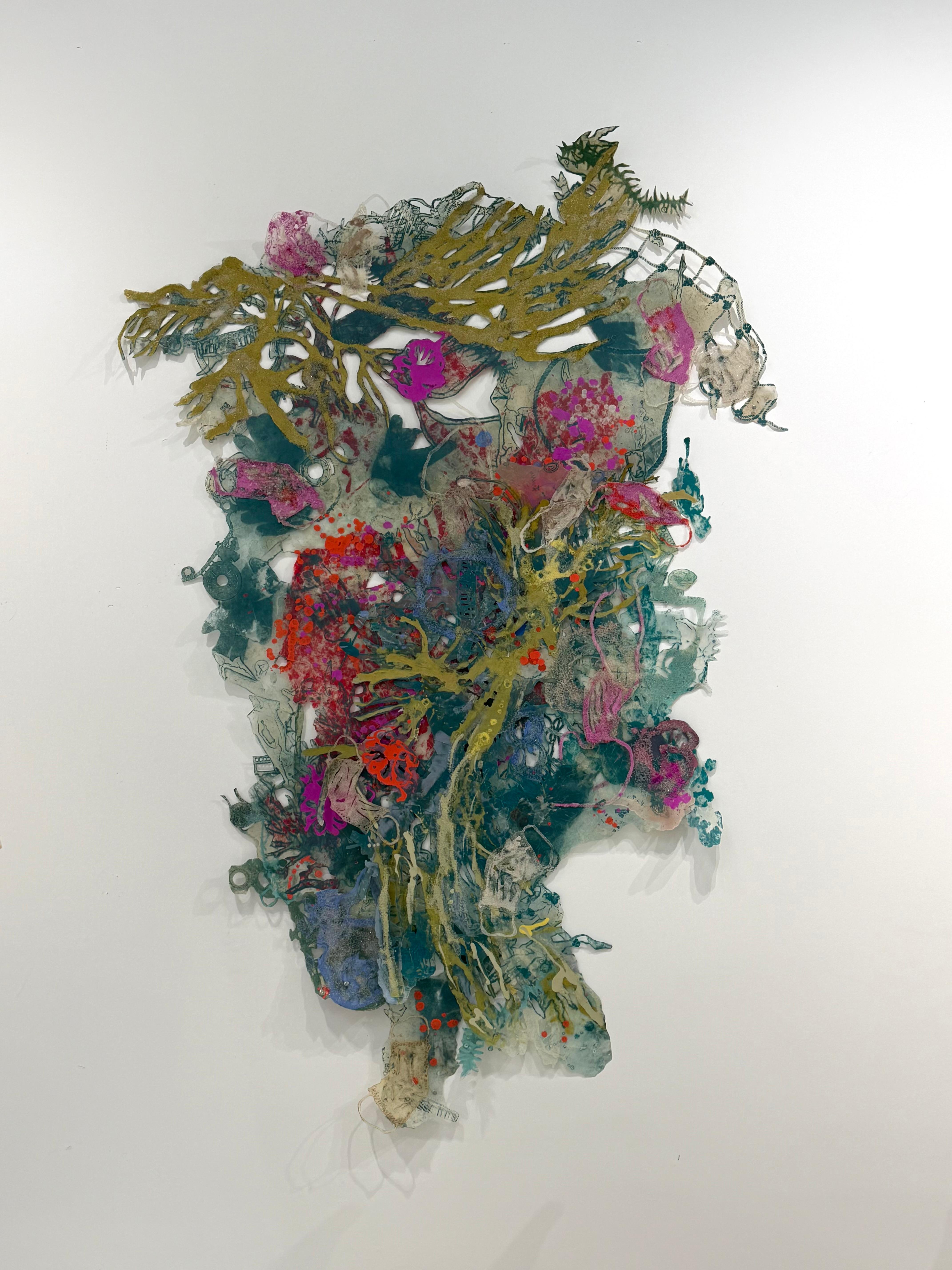 Te seguiré nº 2, Relieve mural escultórico abstracto de técnica mixta, a gran escala - Mixed Media Art de Joan Hall