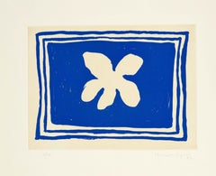 "Flower in blue frame (Flor blava)" - Pijuan. Botanical art. Contemporary nature